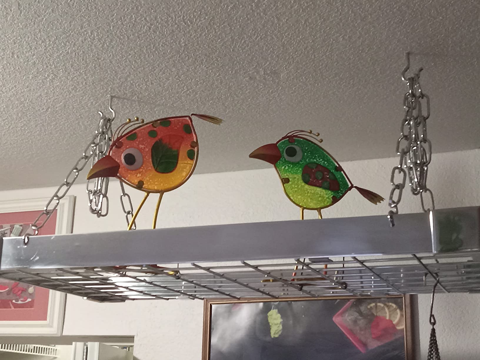 Bird Garden Decor Set of 3 Metal Glass Colorful Gift Outdoor Patio Yard Art | Bird Statue, Colorful Indoor Outdoor Garden Art, Yard Decor for Lawn Backyard, Christmas Birthday Gift for Women Mom Grandma customer photo 1