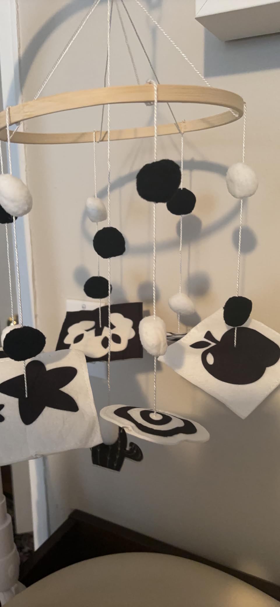 HyDren Baby Mobile for Crib Black and White Crib Mobile Nursery Crib Mobile Handmade Mobiles Decor for Baby Shower Gifts Ceiling Hanging Decorations 2 Styles customer photo 1