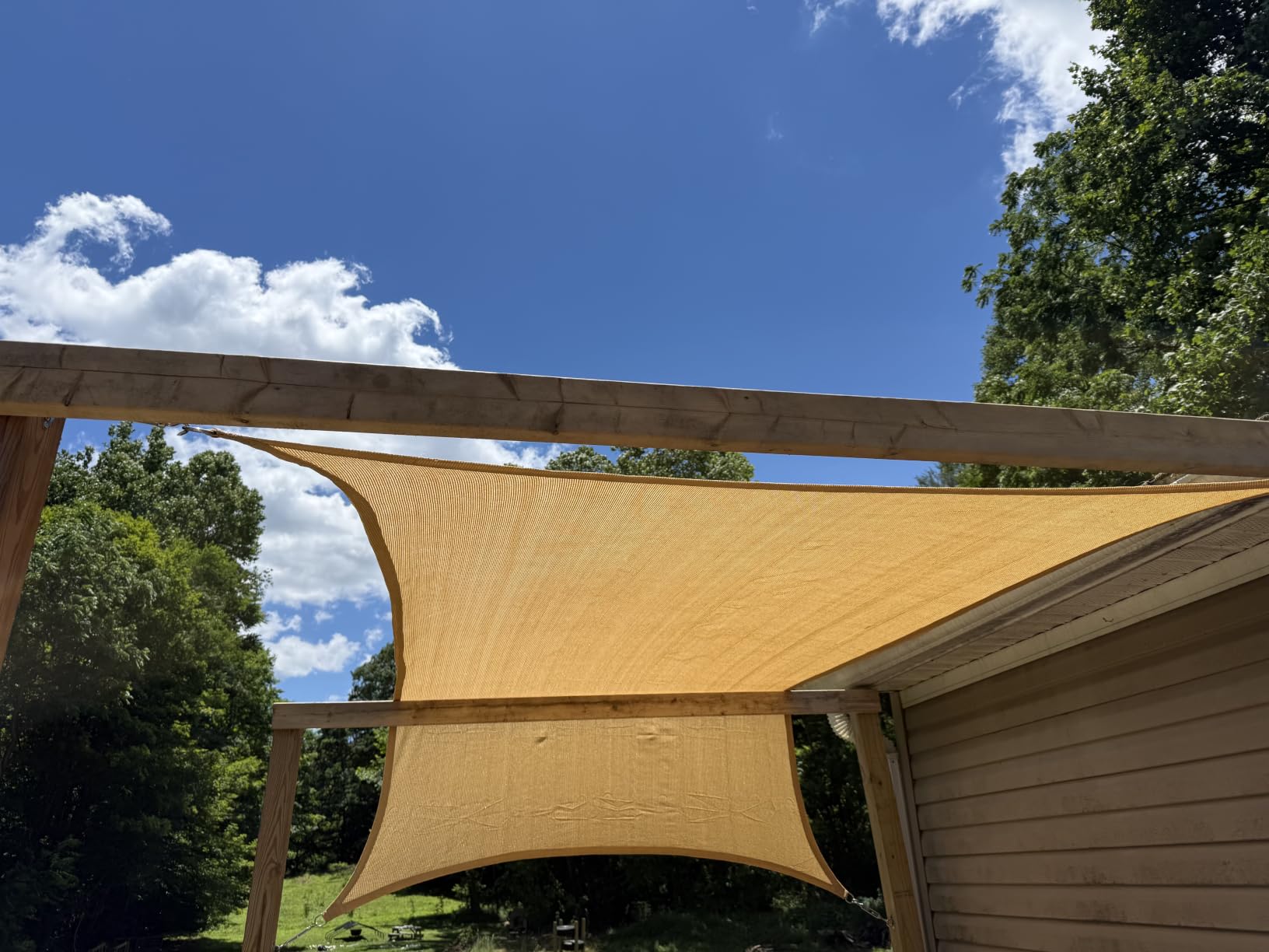 GORILLA GRIP Heavy Duty Sun Shade Sail for Outdoor Patio, 6x10 FT, Sand | UV Protection Fade Tear and Rust Resistant Rectangle Canopy, Curved Edges Blocks Sunlight, Breathable Cover, Lawn Garden customer photo 2