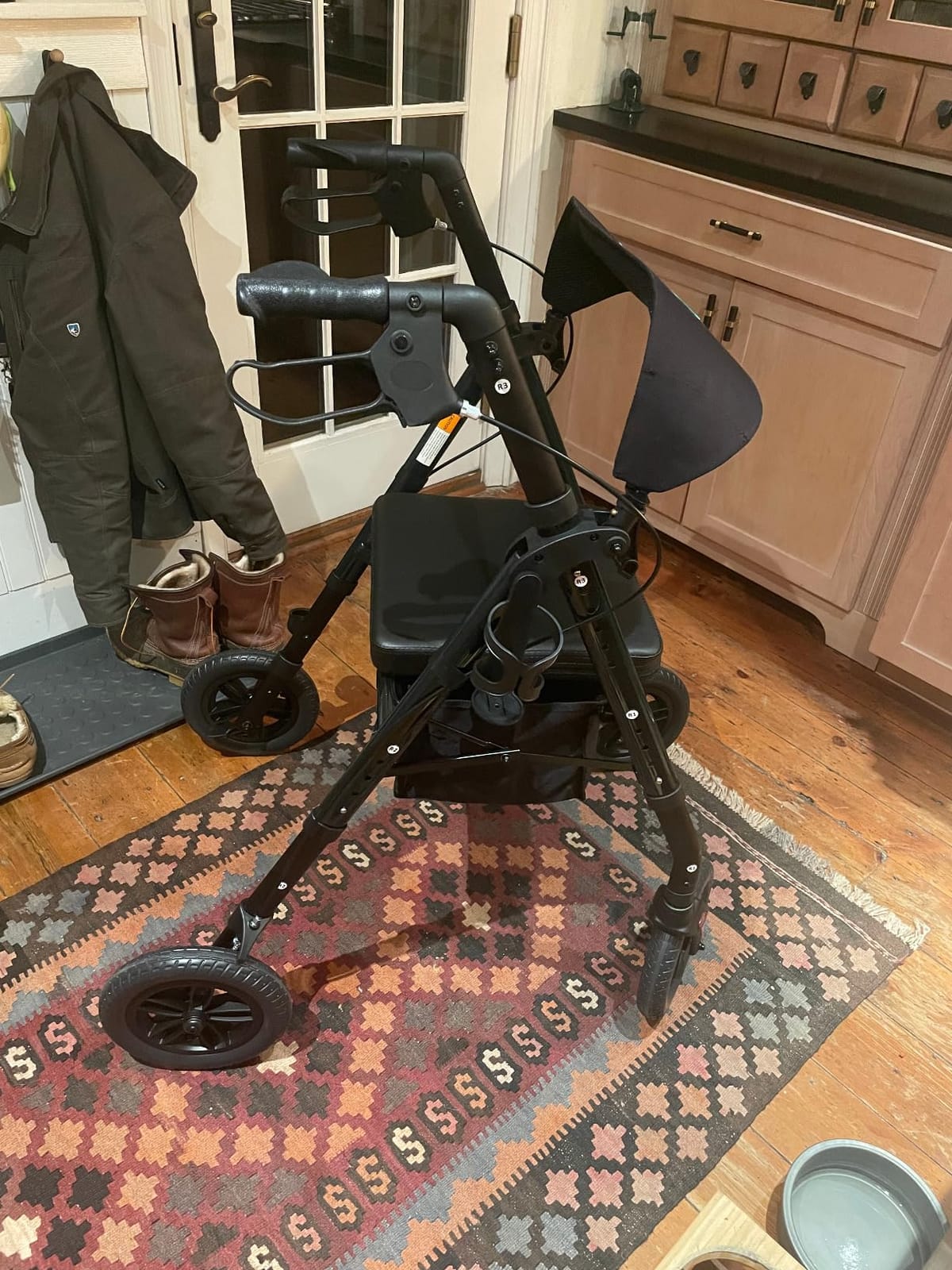 ELENKER Rollator Walker for Seniors, 10 in Non-Pneumatic Wheels, Red | Padded Seat, Extra Wide Backrest, Adjustable Seat & Handle Height, Storage Box, Cane Holder & Cup Holder customer photo 2