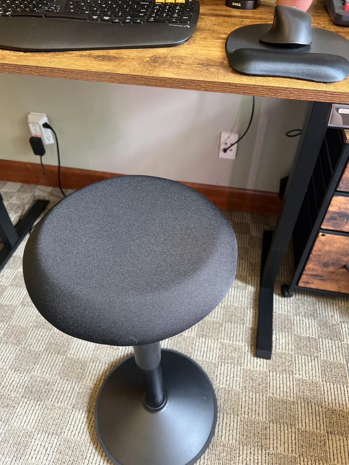 Backerz Standing Desk Stool Chair, Height Adjustable Stool 21-31 inch for Office and Classroom, Swivel Stool, Anti-Slip Bottom Ergonomic Wobble Stool with Rocking Motion, Black customer photo 2