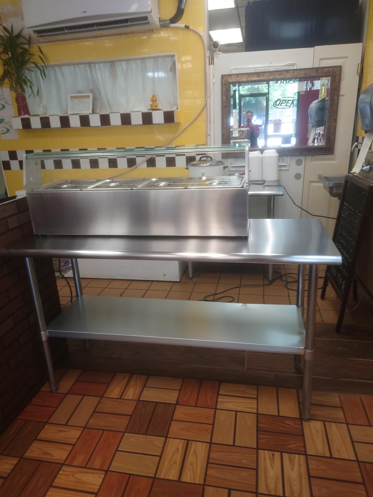 WILPREP 5-Pan Commercial Food Warmer, 50QT Steam Table Buffet Server and Warmer, 1200W Electric Warming Tray, Stainless Steel Bain Marie Buffet Catering Food Warmer for Parties Hotels Restaurants customer photo 1