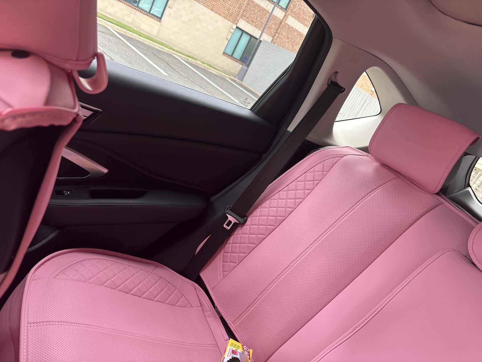 CAR PASS Nappa Leather Car Seat Covers Full Set, Luxury Seat Protector for Cars, Waterproof Anti-Slip PU Seat Cushion Airbag Armrest Compatible Universal for Sedan SUV Pick-up Truck Auto, All Black customer photo 1