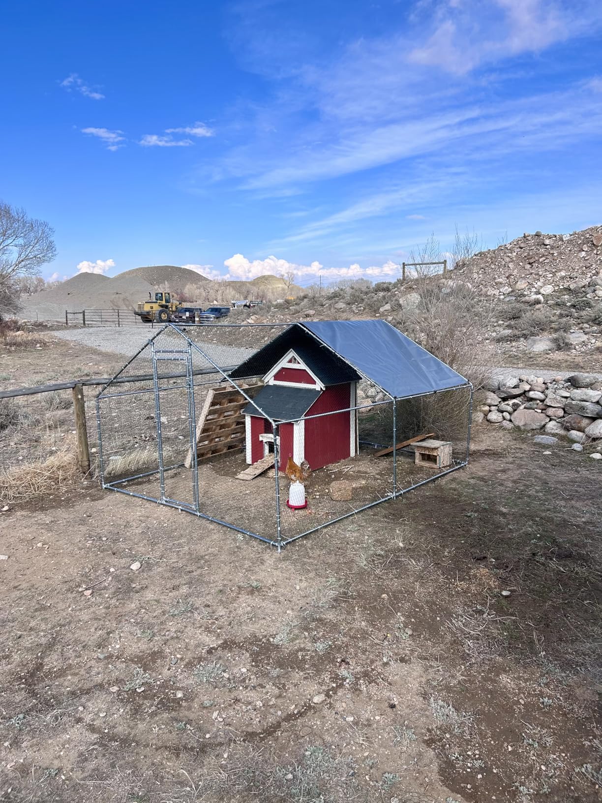 HITTITE Large Metal Chicken Coop with Run, 19.19 x 9.84 x 6.56 ft Walk in Poultry Cage Chicken Run Pen, Outdoor Chicken Runs for Yard with Waterproof & Anti-UV Cover customer photo 1