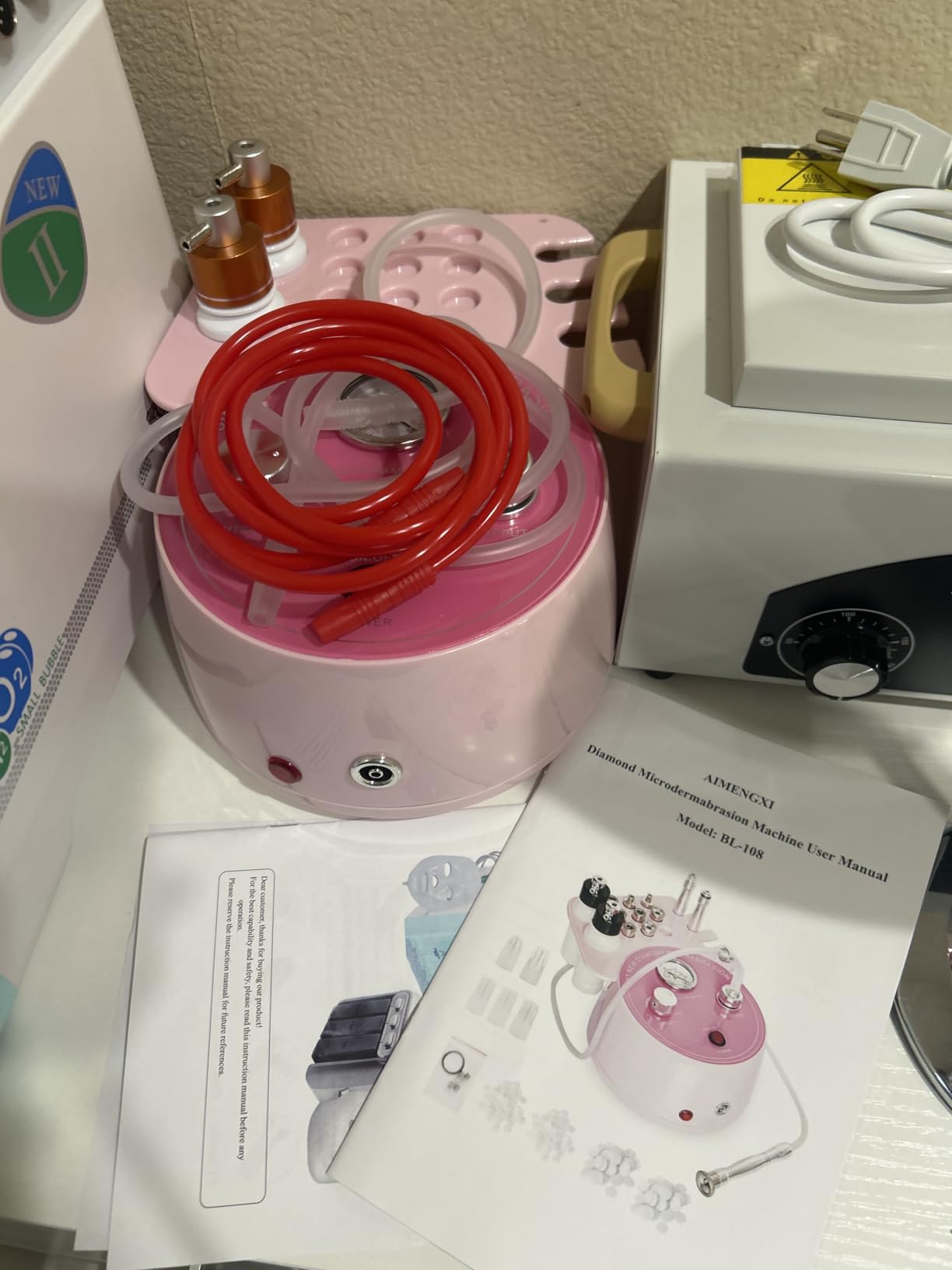 Diamond Microdermabrasion Machine Professional Beauty Facial Skin Care Equipment Microdermabrasion Device with Vacuum Spray for Salon Personal Home Use (Strong Suction Power: 65-68cmhg) customer photo 1