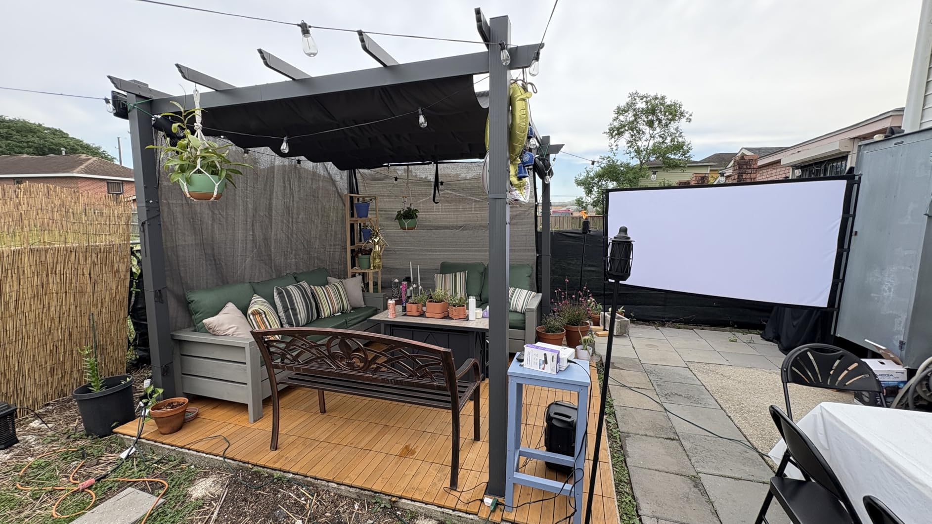 PURPLE LEAF Outdoor Pergola 12' X 18' Retractable Canopy Aluminum, Gray | Sliding Canopy, Custom Shade, Easy Care, Thick Posts, Stronger Support, Premium Materials, Lasting Use, Yarn-Dyed Canopy customer photo 1