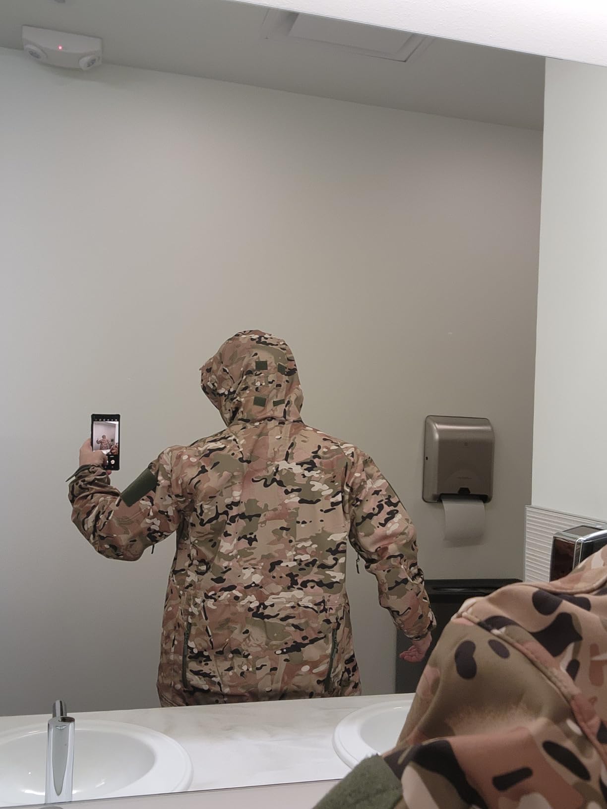 ReFire Gear Men's Soft Shell Military Tactical Jacket Outdoor Camouflage Hunting Fleece Hooded Coat customer photo 2