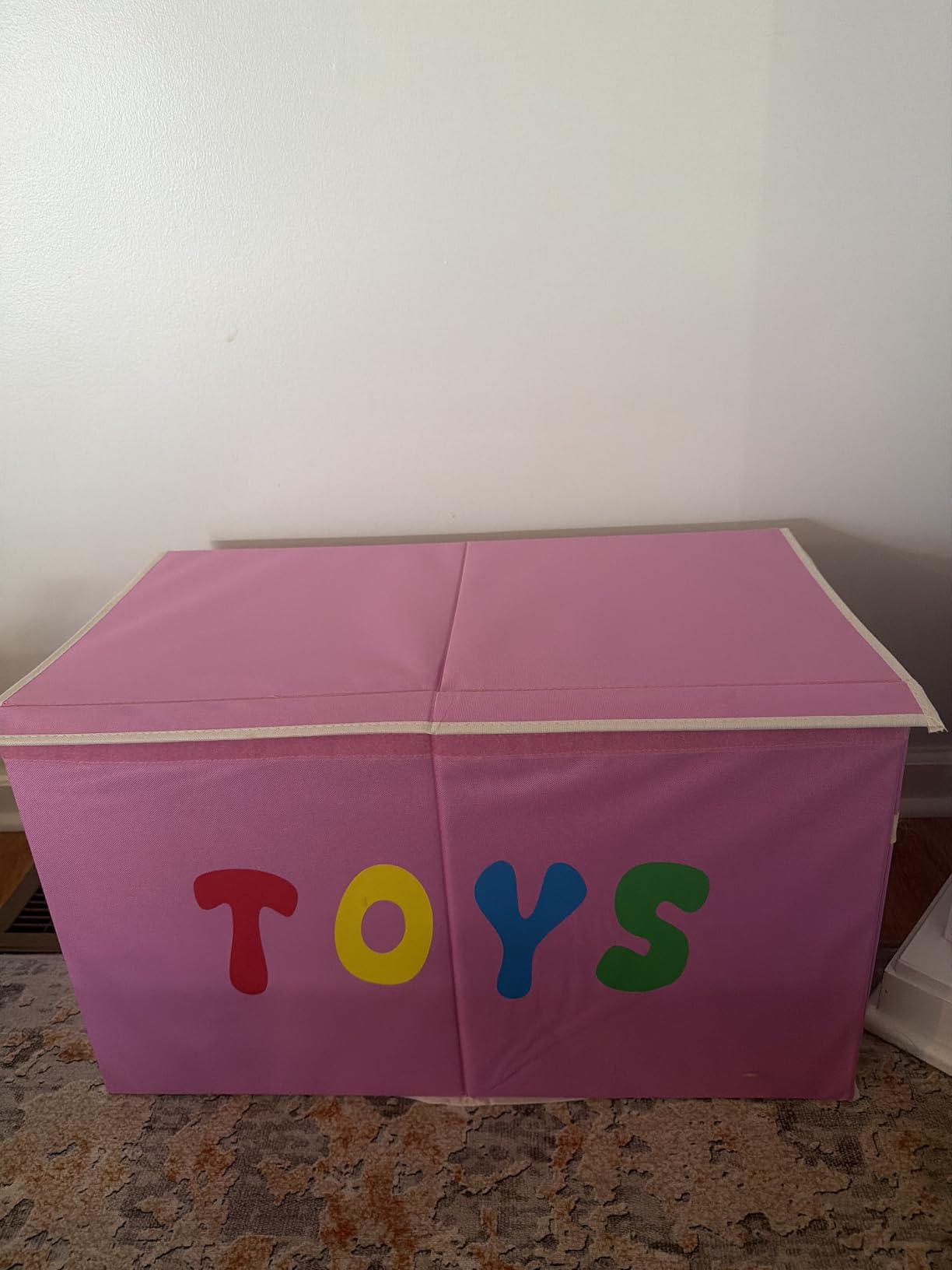 YOLOXO Toy Box Chest, Collapsible Sturdy Storage Bins with Lids, Extra Large Kids Toy Storage Organizer Boxes Bins Baskets for Kids, Boys, Girls, Nursery Room, Playroom, Closet (BLACK) customer photo 1