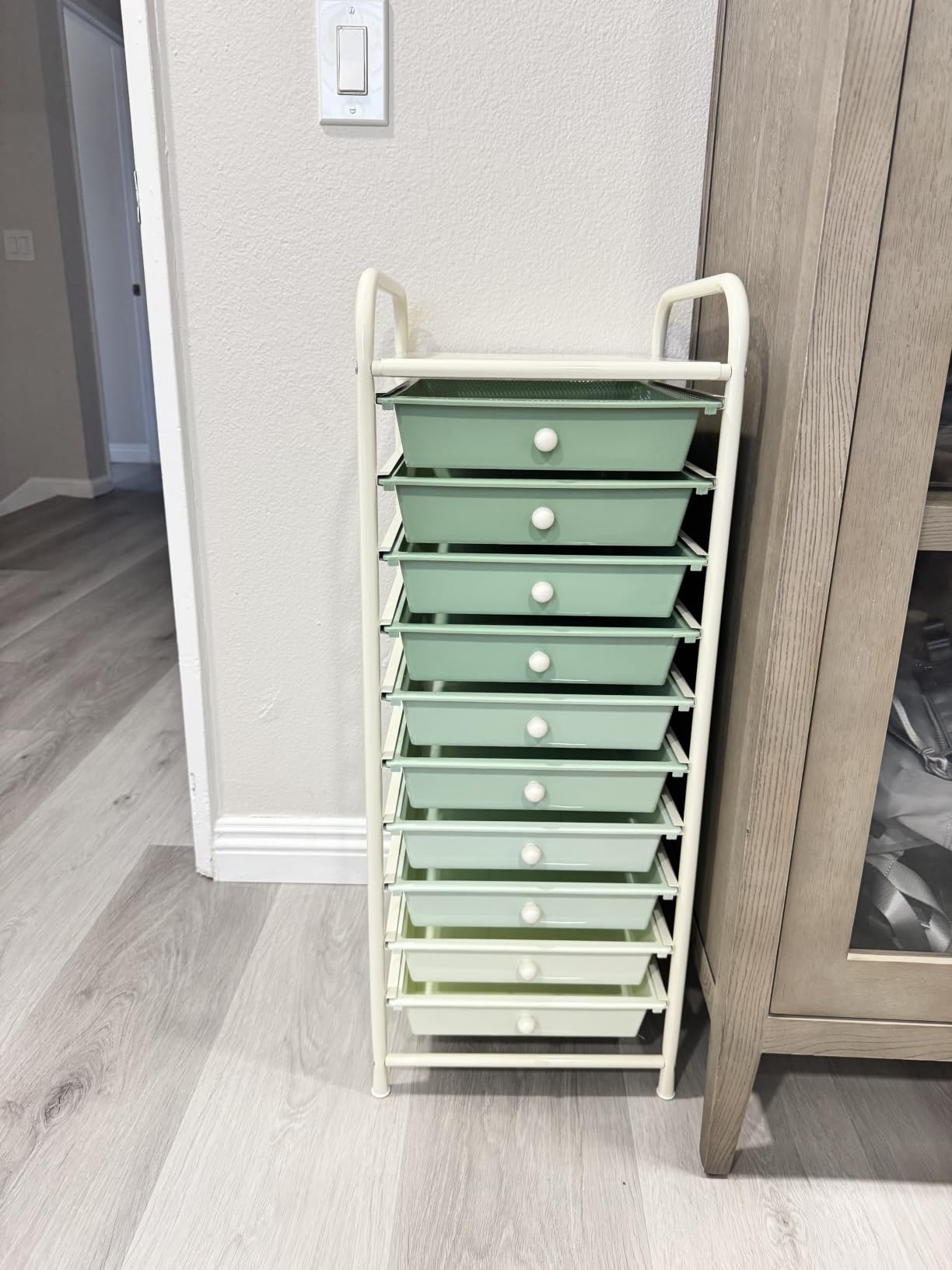 COSTWAY 10-Drawer Rolling Storage Cart, Utility Mobile Trolley | Removable Drawers & Universal Casters & 2 Brakes, Versatile Flexible Drawer Organizer Cart for Home, Office (Rainbow) customer photo 1