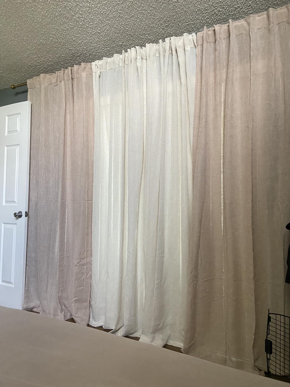 MIULEE Natural White Linen Curtains 52x84 Inch Long for Bedroom Living Room | Soft Thick Linen Textured Window Drapes, Semi Sheer Light Filtering, Rod Pocket Back Tab, Neutral Farmhouse Cream Ivory 2 Panels customer photo 1