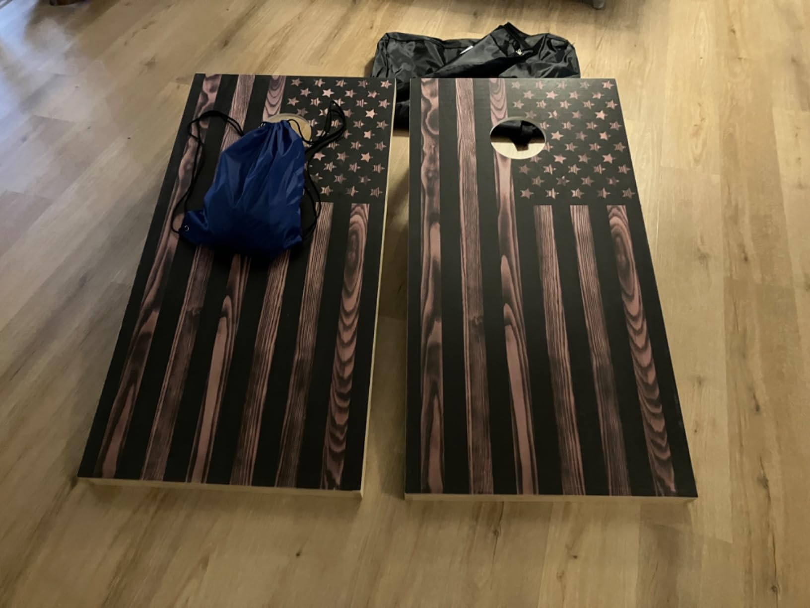 Tailgating Pros Cornhole Boards 4x2 Official Regulation Size - Wooden Design Cornhole Game Set with 8 Bean Bags, Carrying Case & Tote - Outdoor Tailgate Yard Game customer photo 2