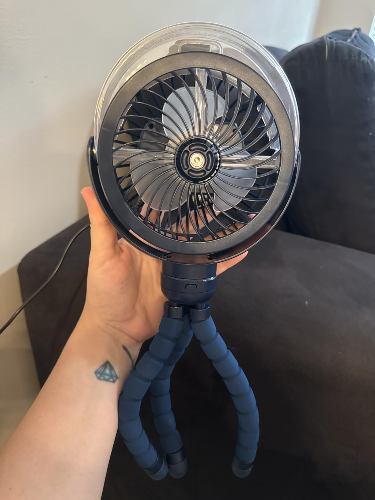 Misting Stroller Fan, 6000mAh Battery Operated Portable Fan with Light & 360° Pivoting, Personal Fans with Flexible Tripod for Baby, Office, Travel, Treadmill, Outdoors customer photo 2