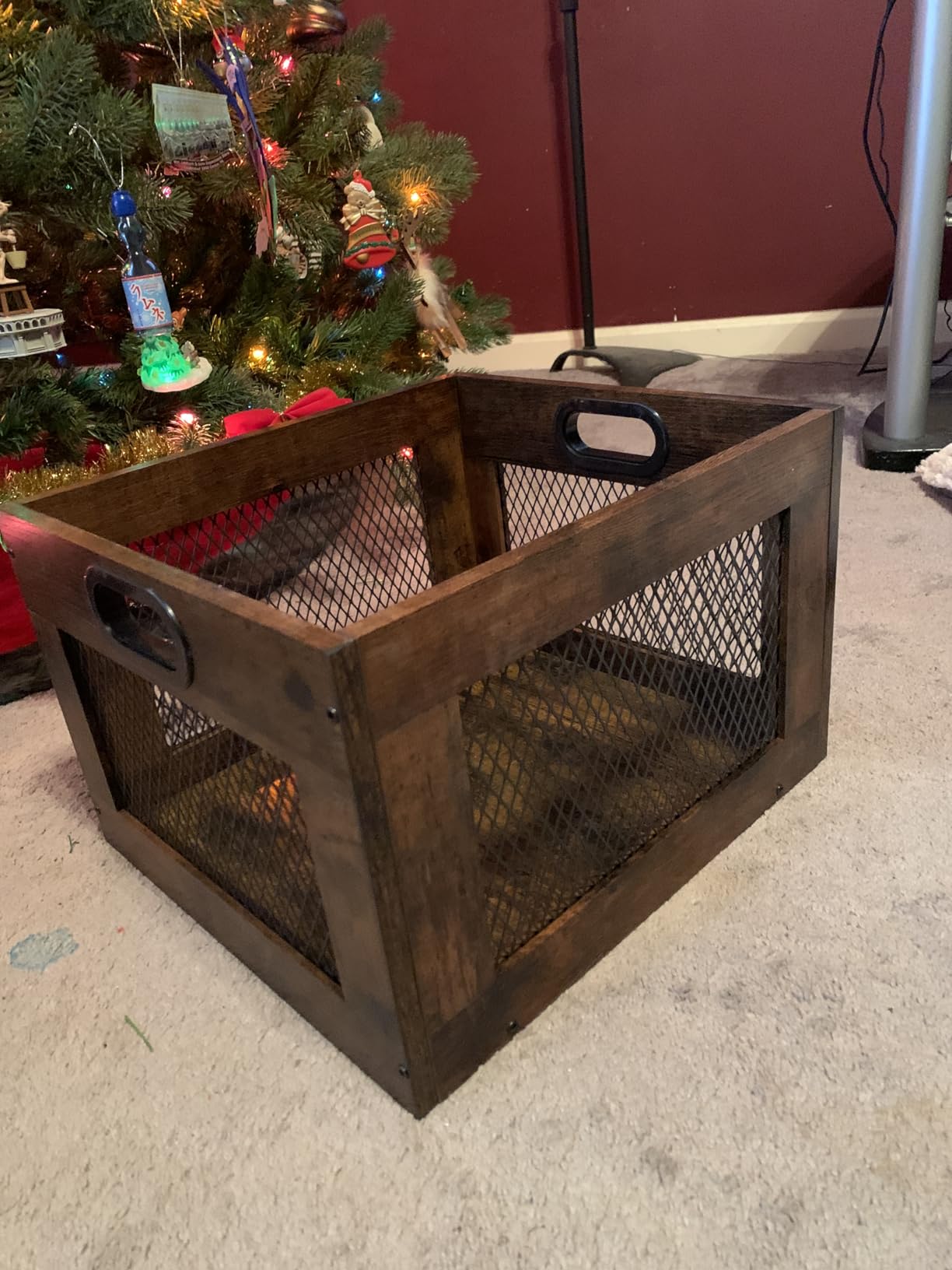 3IngSeagulls Vinyl Record Storage Crate Wooden Record Holder, Classic Cube Record Organizer Storage 100+ Records, Brown Color Vinyl Record Holder for Albums customer photo 2