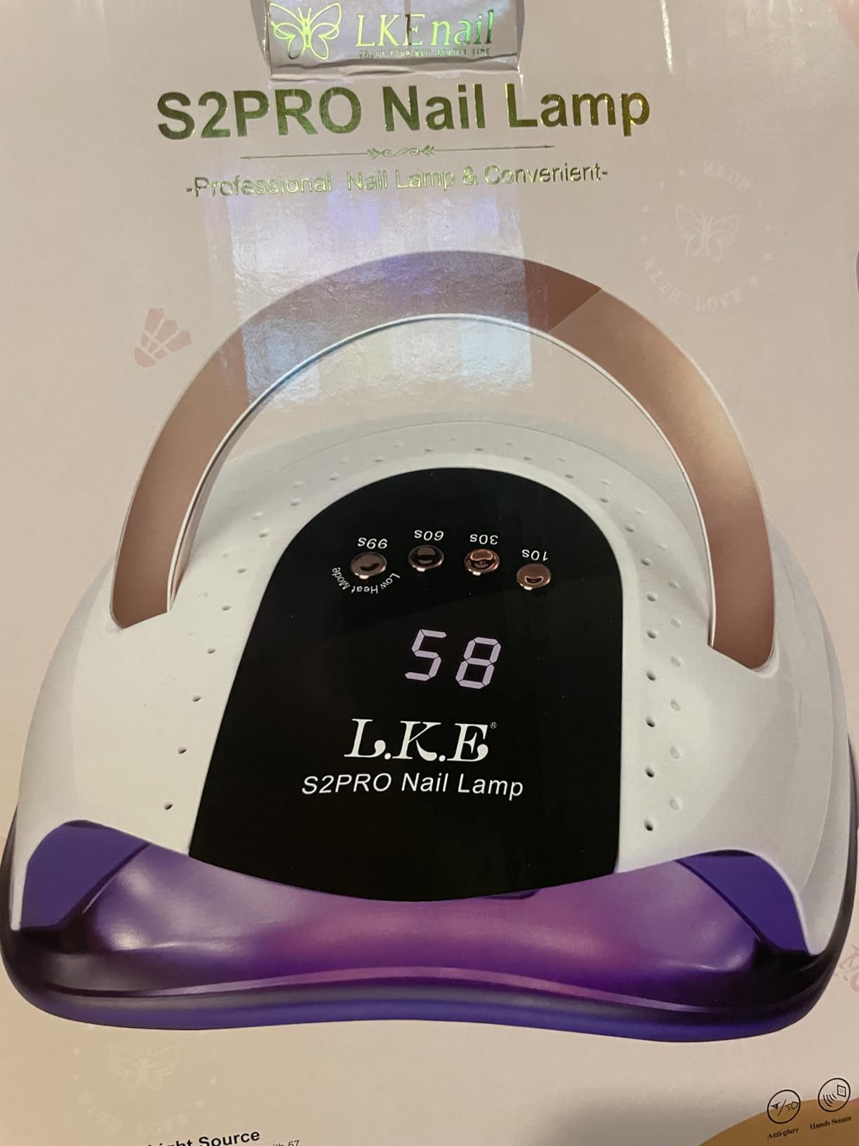 268W UV LED Nail Lamp, LKE Nail Dryer for Gel Polish, 4 Timers UV Nail Lamp Professional Nail Light, 57Pcs Lamp Beads and Automatic Sensor(White) customer photo 1
