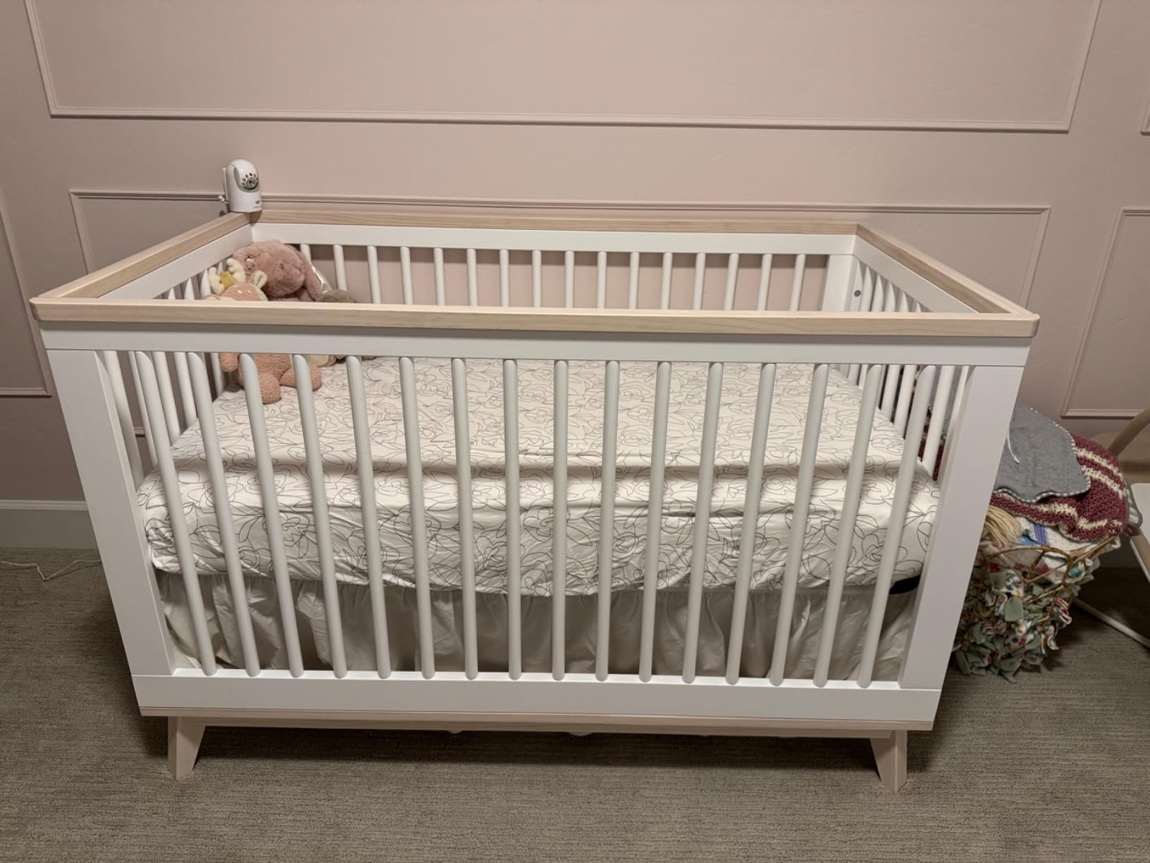 Babyletto Scoot 3-in-1 Convertible Baby Crib, Natural Walnut | GREENGUARD Gold Certified, Converts to Toddler Bed & Daybed - 4 Adjustable Mattress Heights - Conversion Kit Included customer photo 1