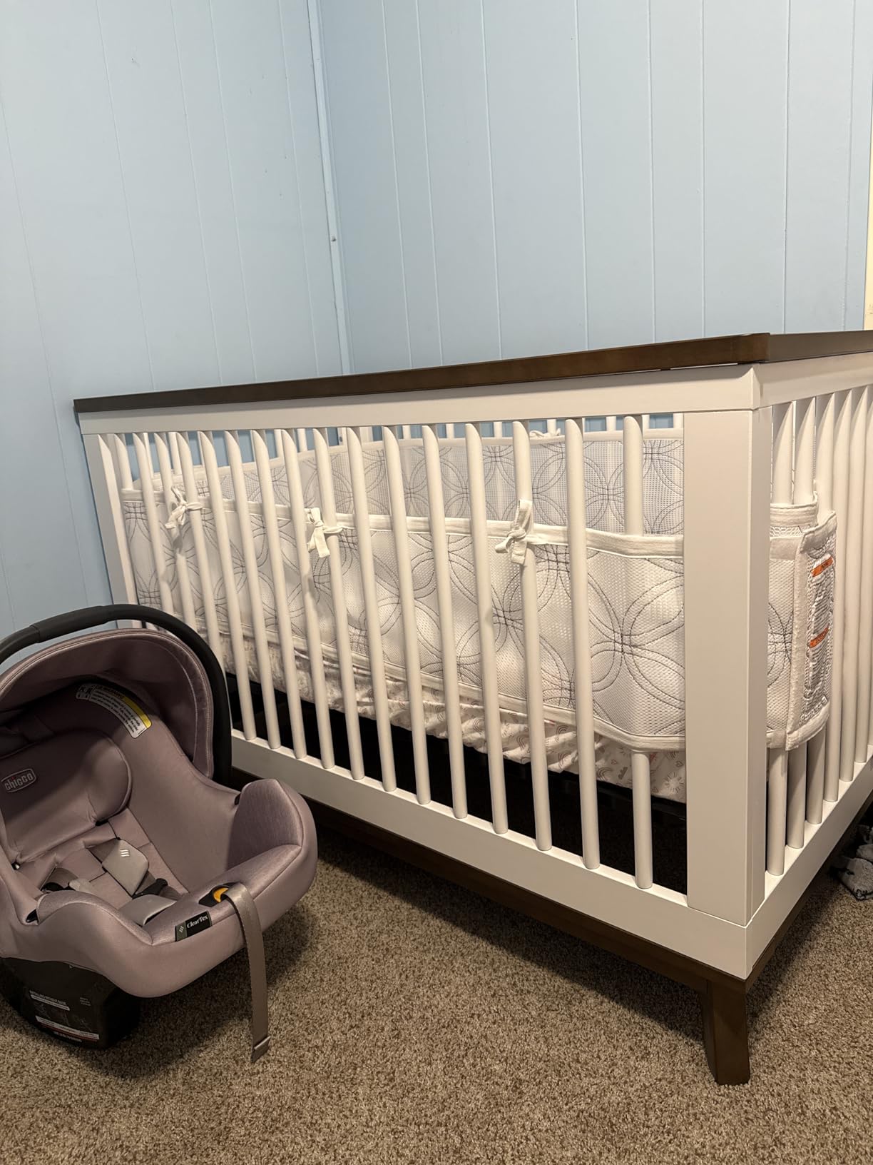 Babyletto Scoot 3-in-1 Convertible Baby Crib, Natural Walnut | GREENGUARD Gold Certified, Converts to Toddler Bed & Daybed - 4 Adjustable Mattress Heights - Conversion Kit Included customer photo 2