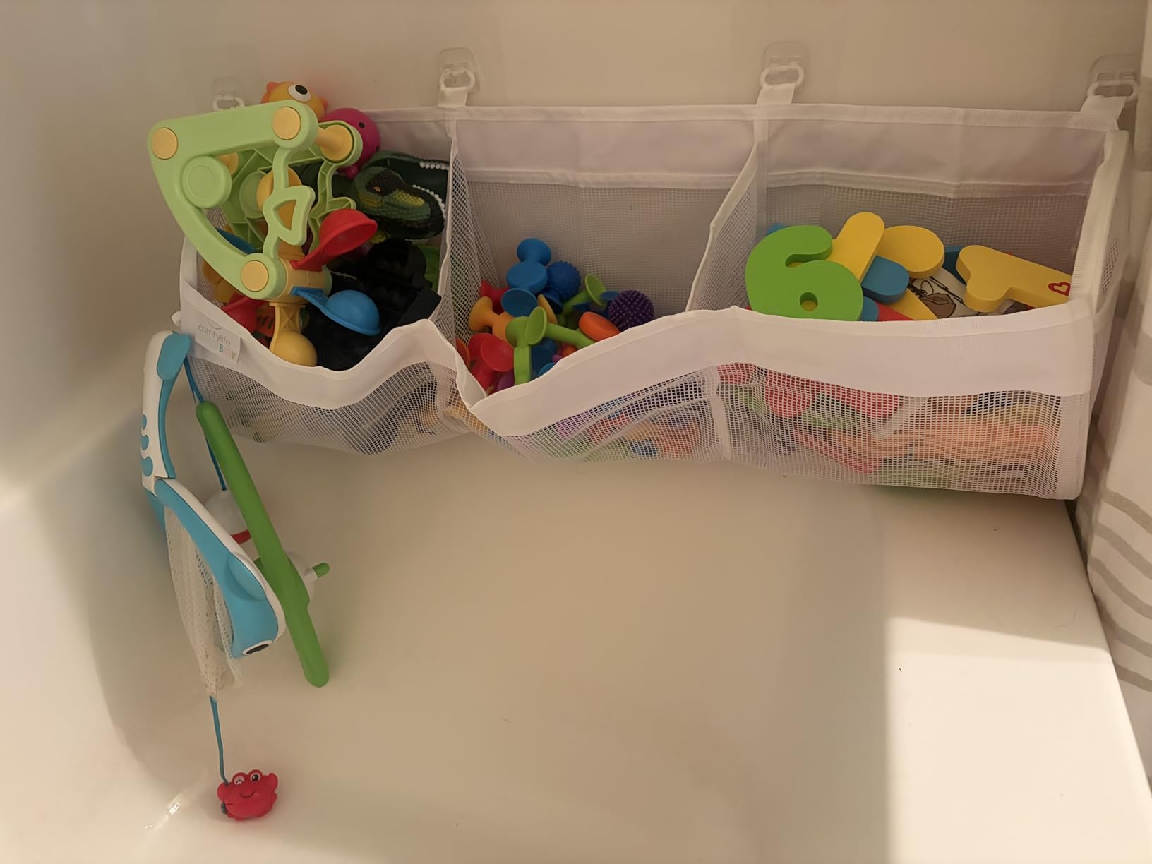 Comfylife Mesh Bath Toy Holder Organizer - The Perfect Corner Bathtub Toy Storage & Bathroom or Shower Caddy customer photo 2