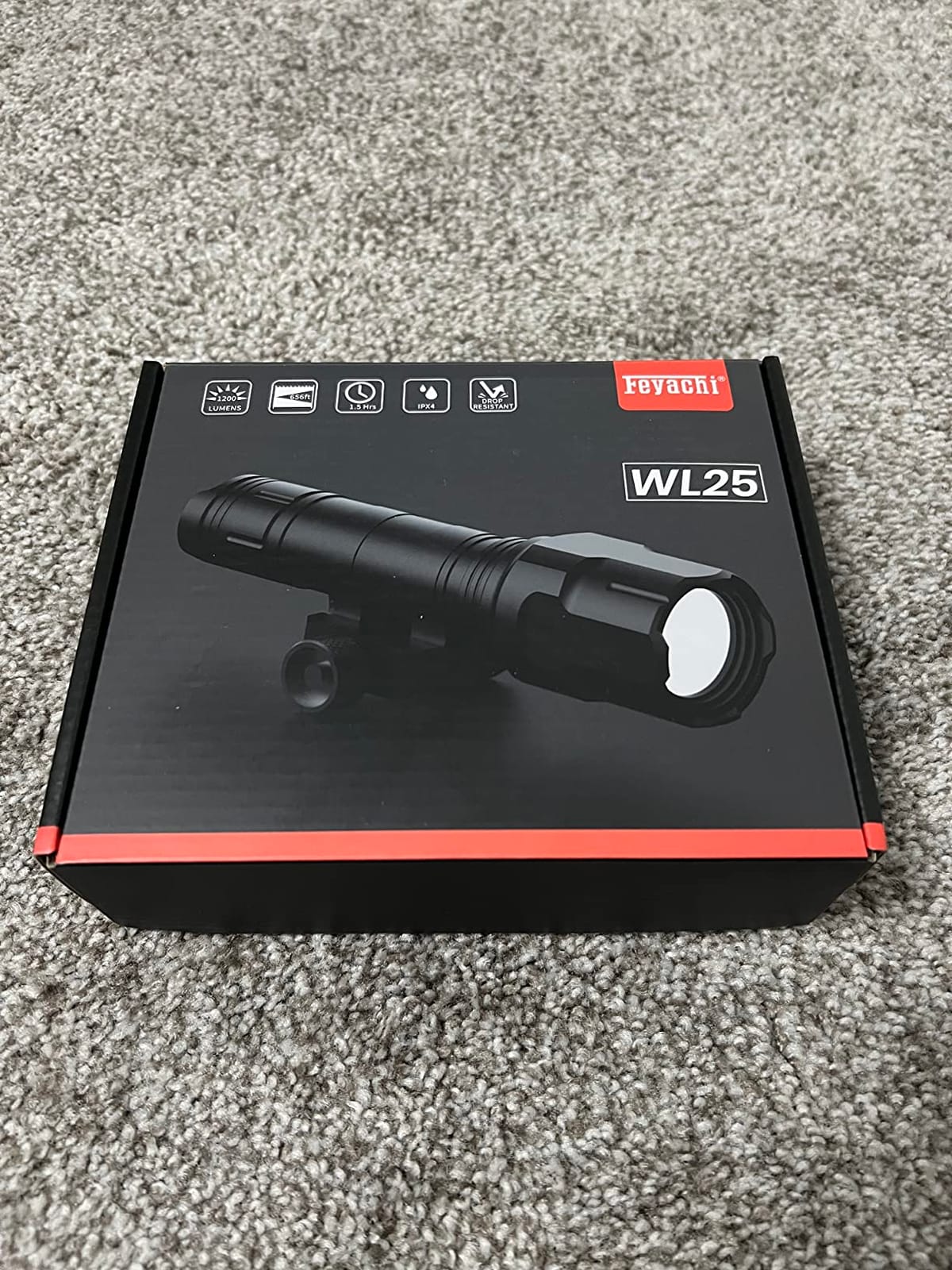 Feyachi Rifle Light 1200LM 22500Candela WL25 Tactical AR Flashlight LED Outdoor Light with Pressure Switch & Picatinny/Mlock Rail Mount, 3 Modes - High/Low/Strobe customer photo 1