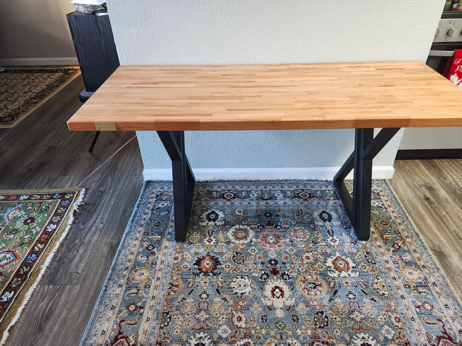 CONSDAN Butcher Block Counter Top, USA Grown Cherry Solid Hardwood Countertop, Wood Slabs for Kitchen, Reversible, Both Side Polished, Prefinished with Food-safe Oil, 1.5