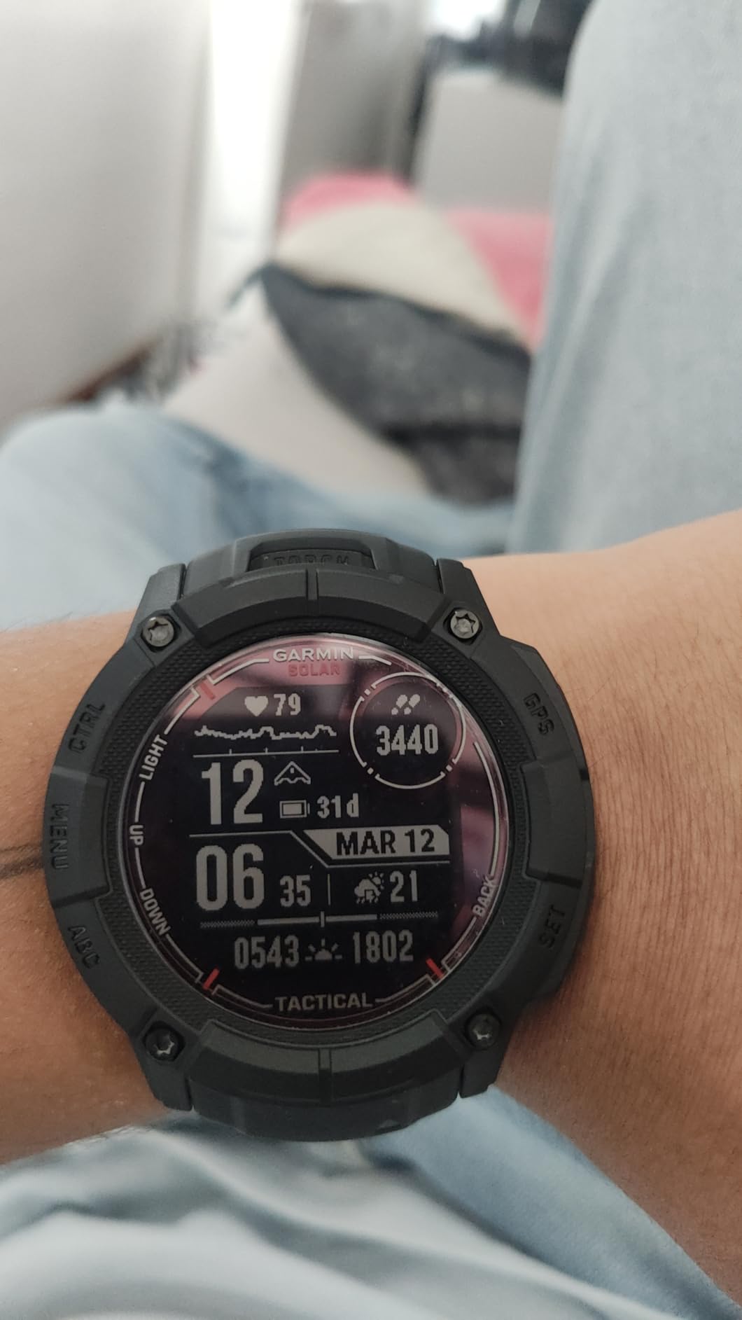 Garmin Instinct 2X Solar Tactical, Rugged Outdoor Smartwatch, 50mm, Black | Solar Charged, Built-In Flashlight, Multi-Band Frequency Support, ABC Sensors, Tracback Routing, Reference Points customer photo 1