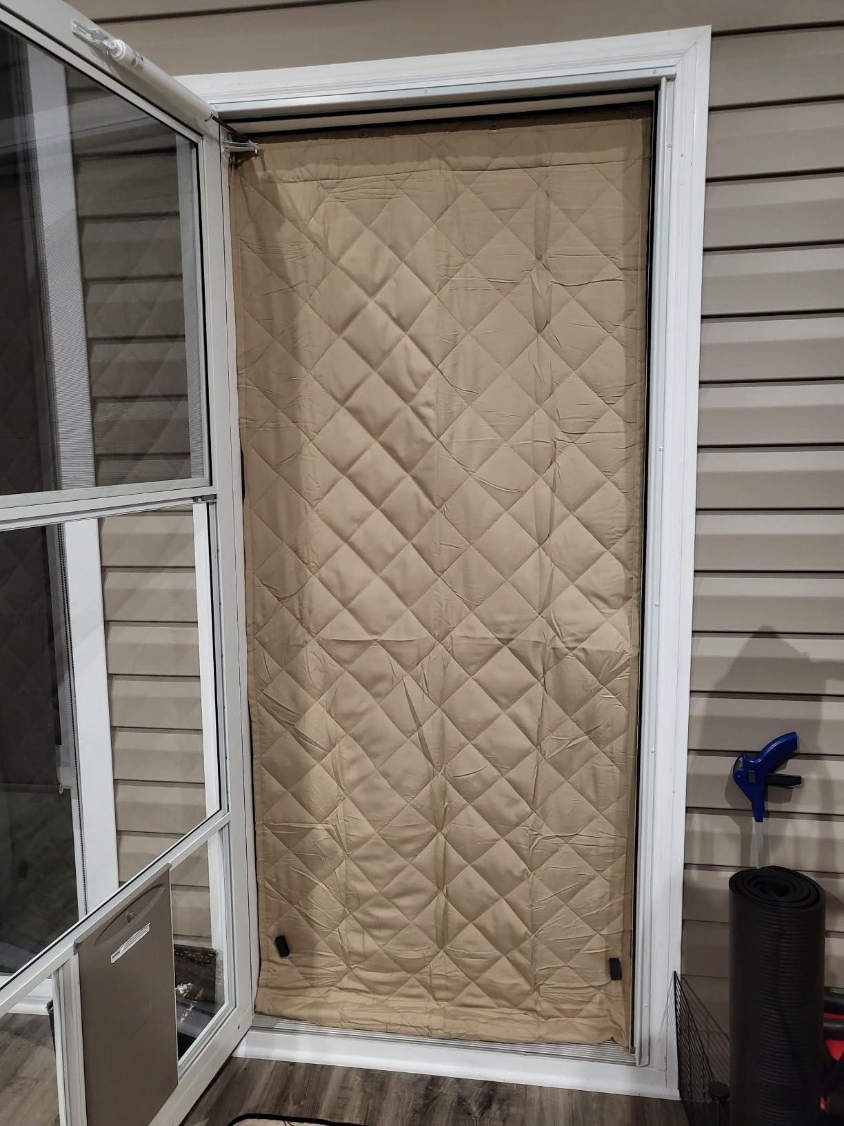 RYB HOME Thick Quilted Thermal Curtains for Winter Insulated, W48 x L96 | Room Divider, Energy Saving, Window Treatment, for Bedroom Living Room, Waterproof & Stain-Resistant, Summer, Grey, 1 Panel customer photo 2