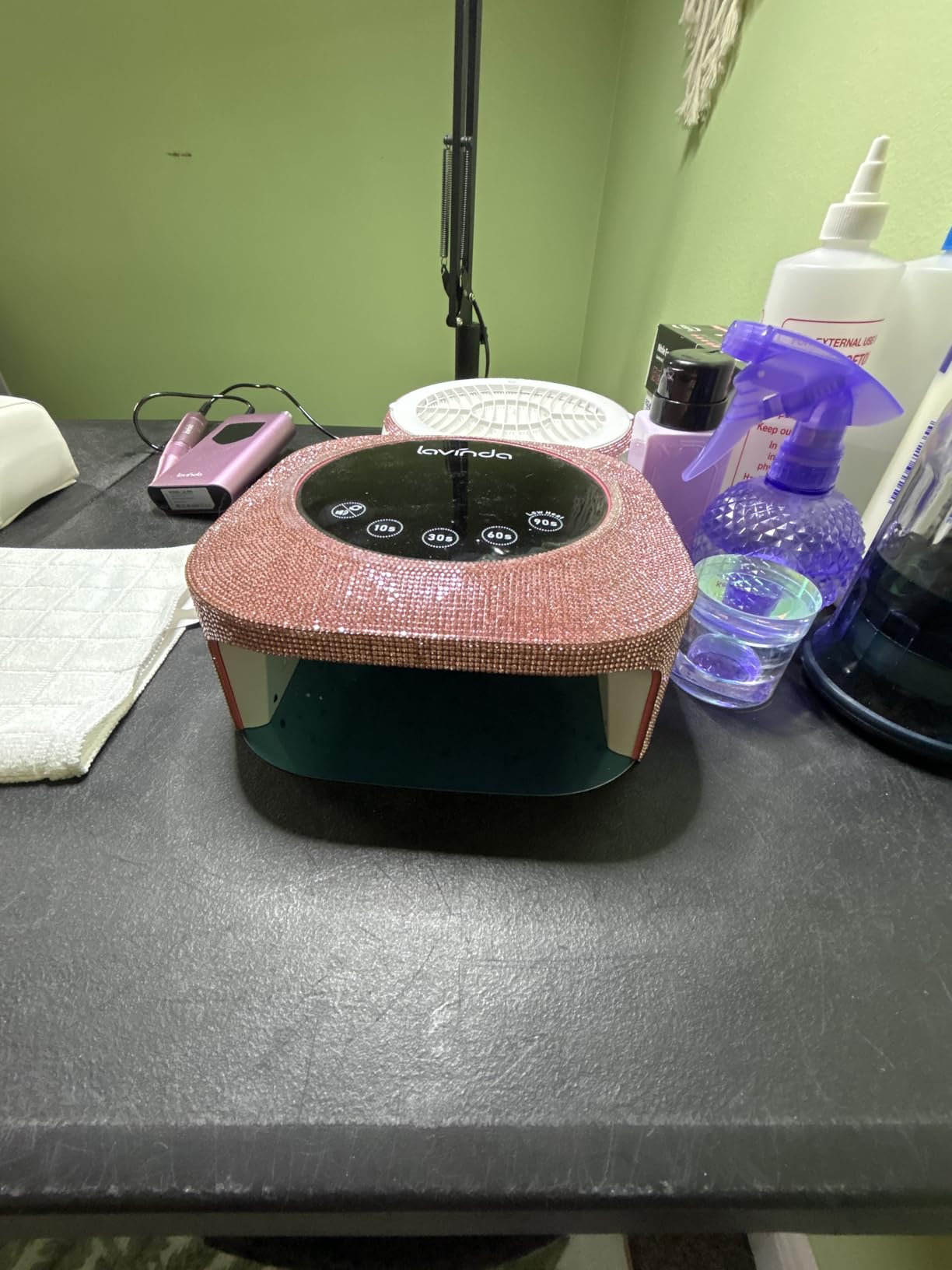 UV Nail Lamp 54W, Cordless Gel UV Led Nail Lamp for Gel Nail Polish, Rechargeable UV Nail Light Nail Dryer with 4 Timer and LCD Display, Professional Fast Curing Lamp Nail Art Tools with Rhinestone customer photo 1
