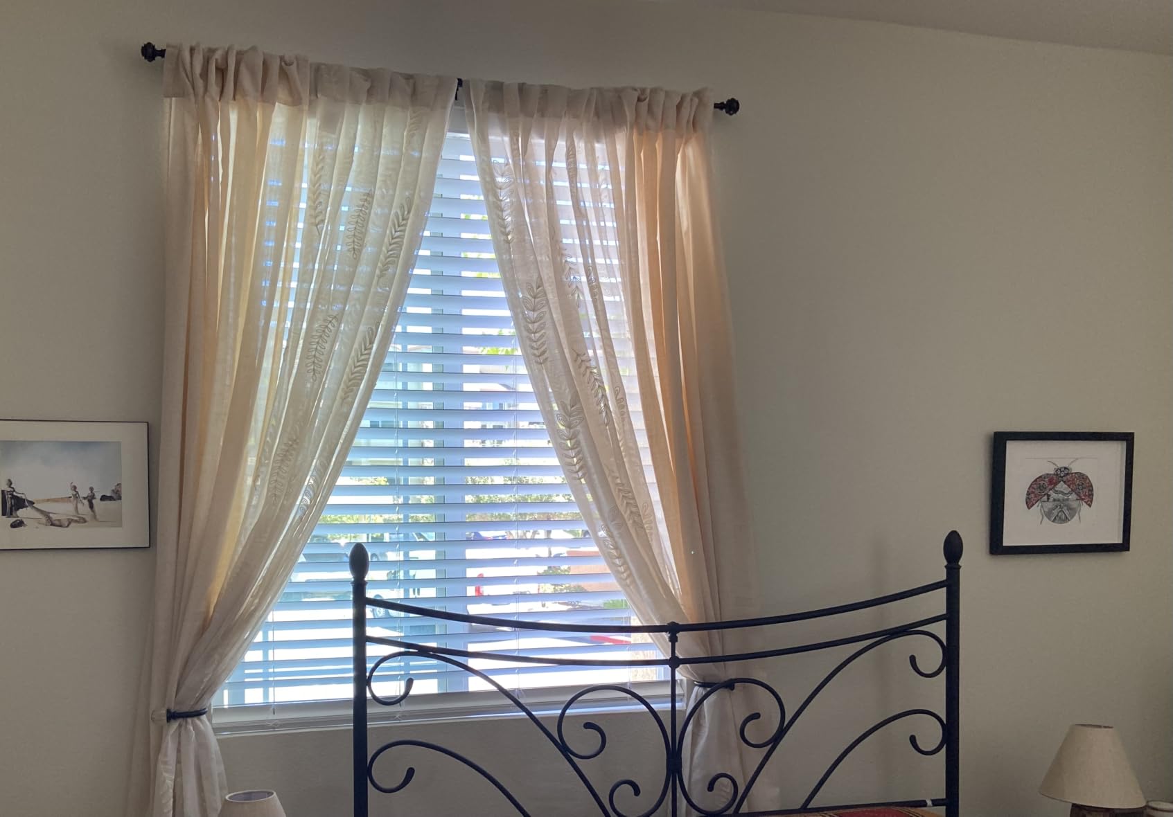 Cream Linen Back Tab Curtains 84 Inch Length for Living Room 2 Panel Set Neutral Modern Farmhouse Window Privacy Semi Sheer Linen Drapes Rustic Pinch Pleated Look Curtain Natural Ivory Colored customer photo 2