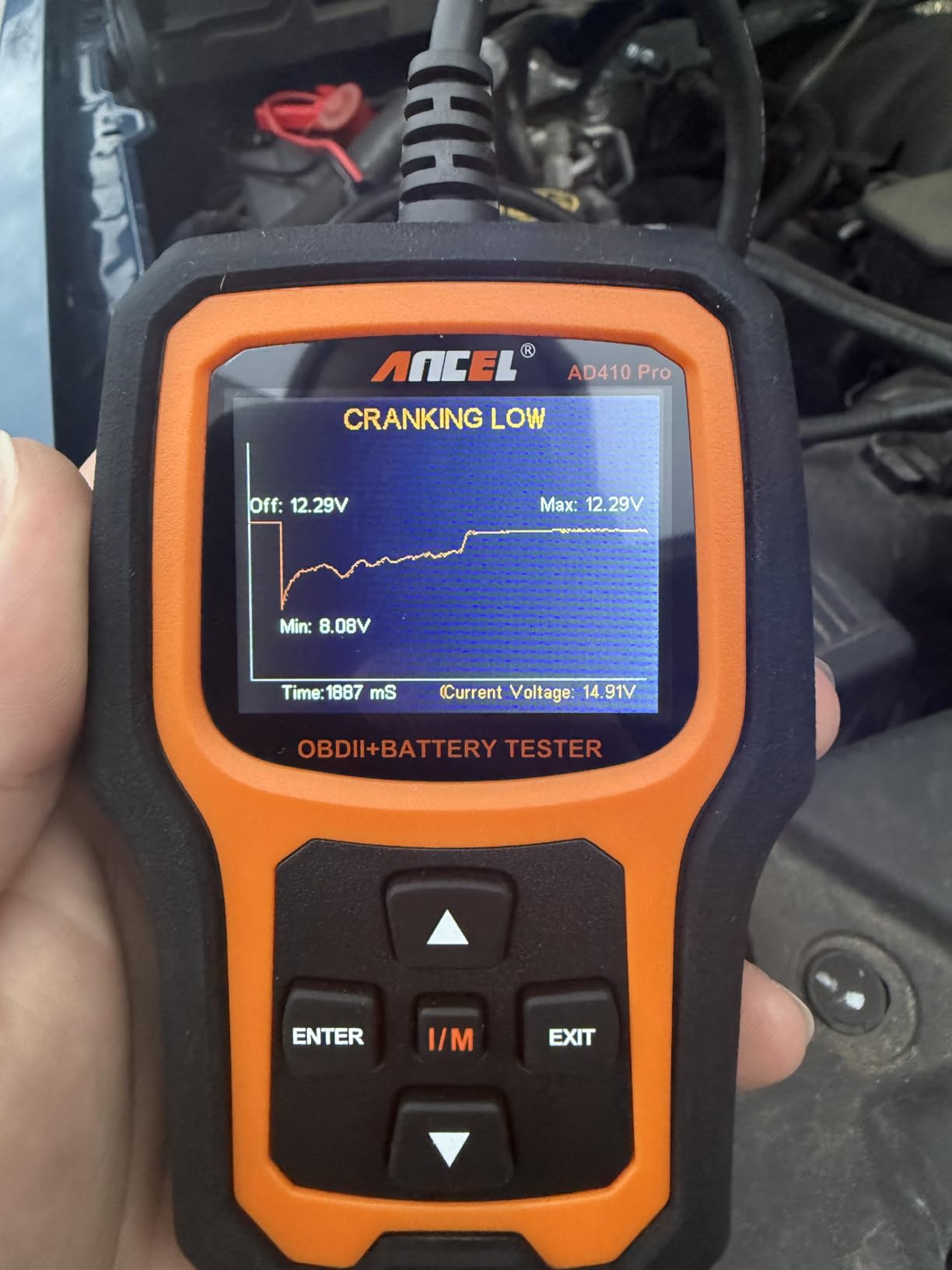 ANCEL AD410 PRO OBD2 Scanner and Battery Tester, 2-in-1 Car Diagnostic Tool, Check Engine Light, EVAP Test, Live Data, 12V Battery Analyzer with Cranking & Charging System Test for Car Motorcycle customer photo 1