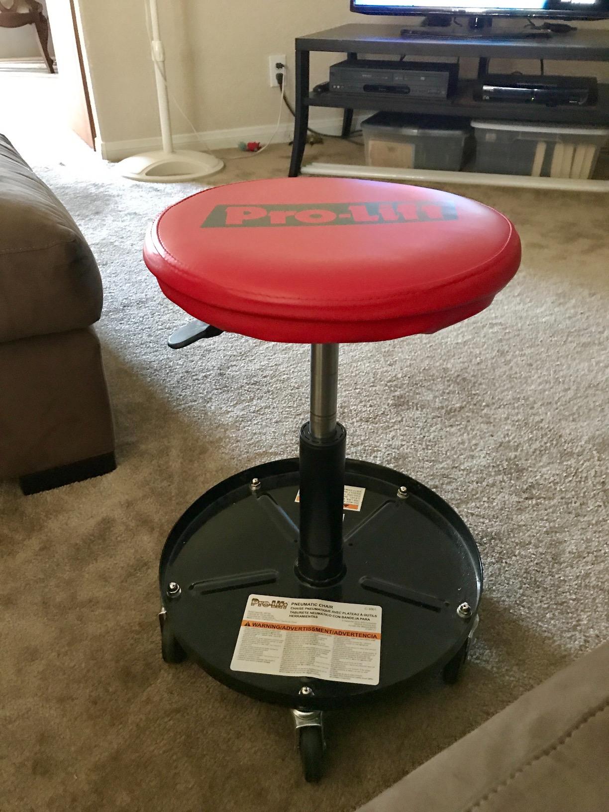Pro-LifT PL9300H Pneumatic Chair, Black/Orange | 300 lbs Capacity customer photo 1