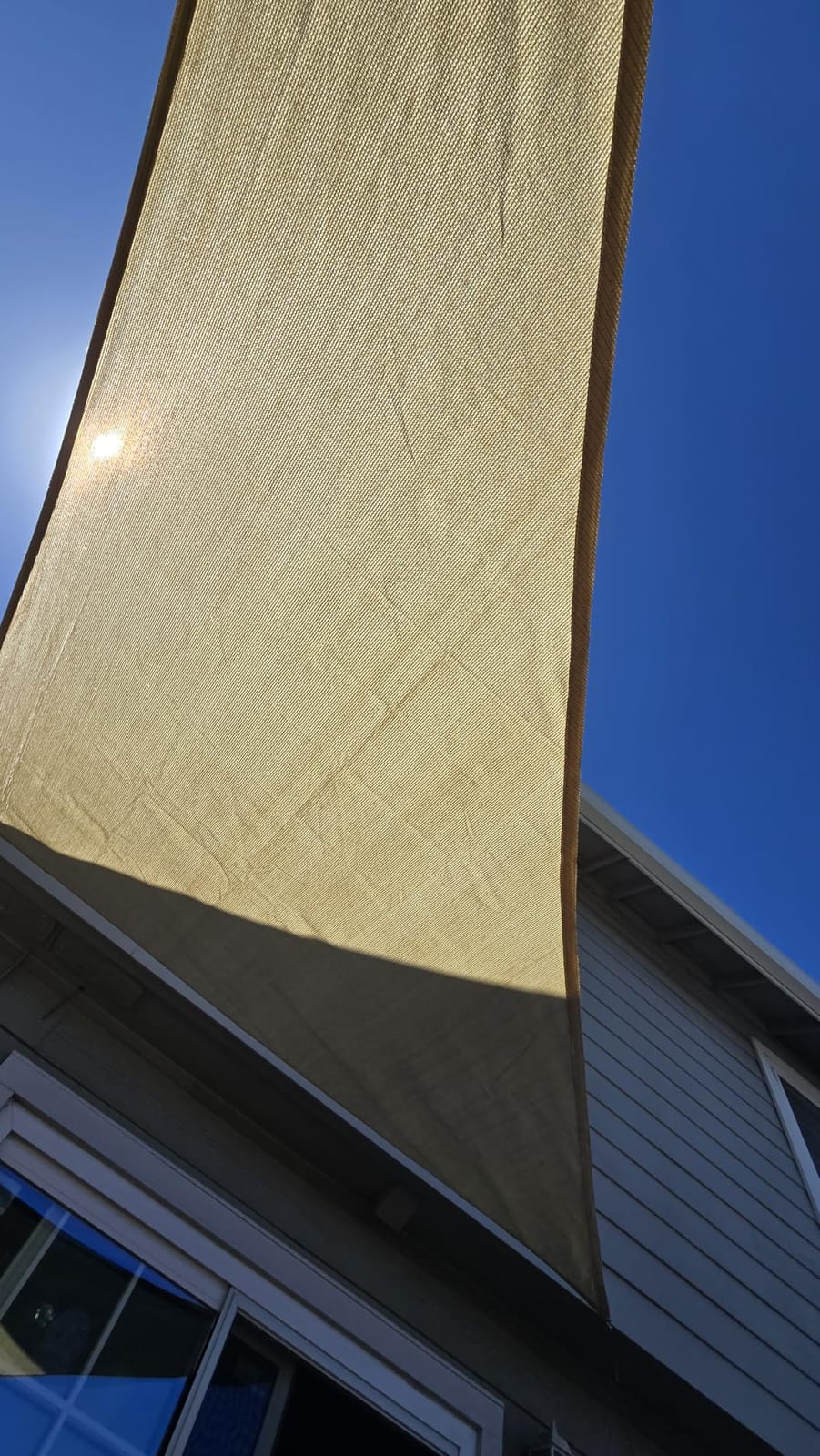 Amgo 16' x 16' x 22.6' Beige Right Triangle Sun Shade Sail UPF50+ Canopy Awning AGSLT, 95% UV Blockage, Water & Air Permeable, 200GSM Heavy Duty Commercial and Residential (We Make Custom Sizes) customer photo 2