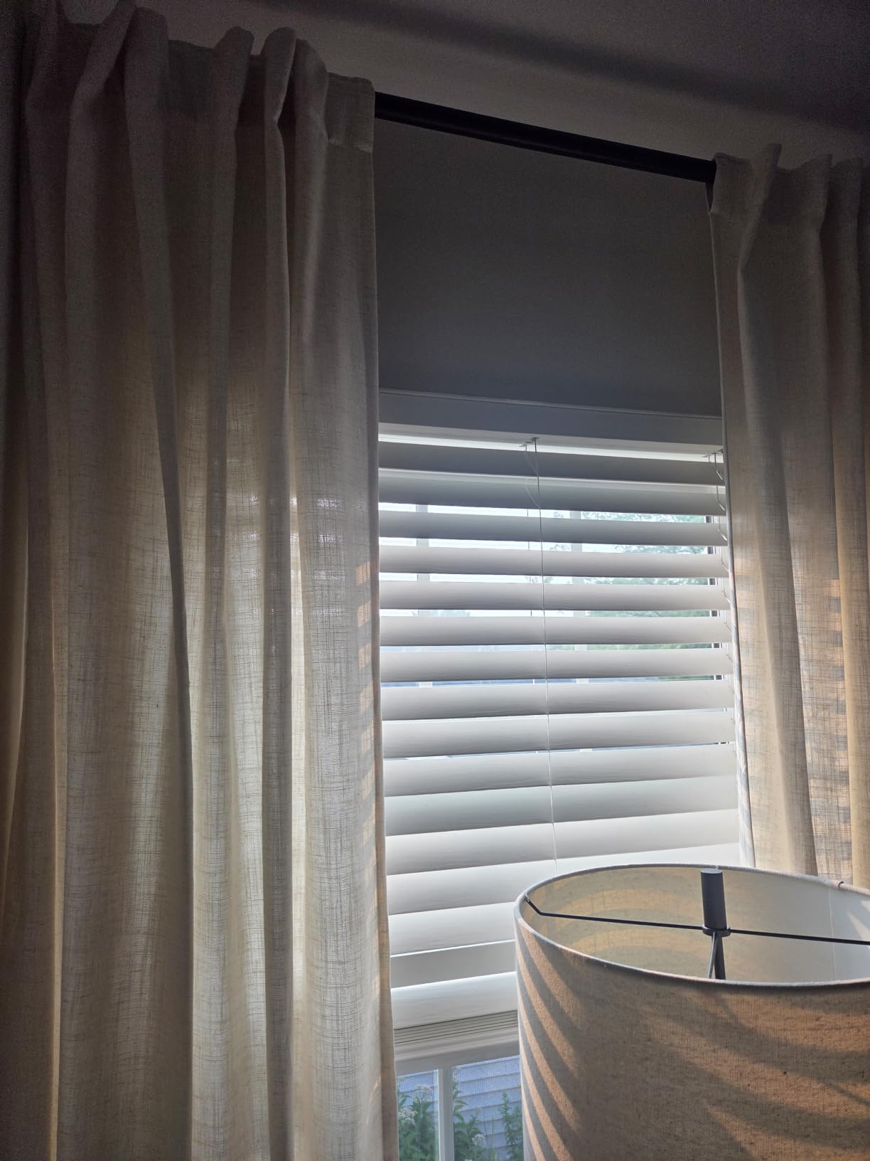 Joydeco Linen Curtains 96 inch Length 2 Panel Set, Light Filtering Curtain for Living Room Bedroom, 52 inch Wide Drapes with Rod Pocket Back Tab (96