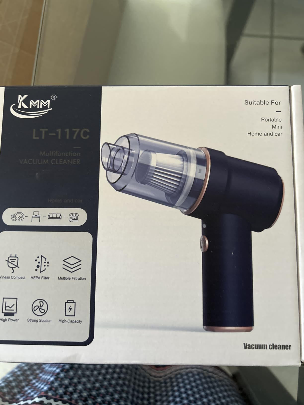 KMM Handheld Car Vacuum Cleaner, 9000Pa Vacuum Cleaner and Air Duster, 120W High Power Hand Held Vacuum with LED Light and Multi-Nozzles for Car, Home, Office, Pet customer photo 1