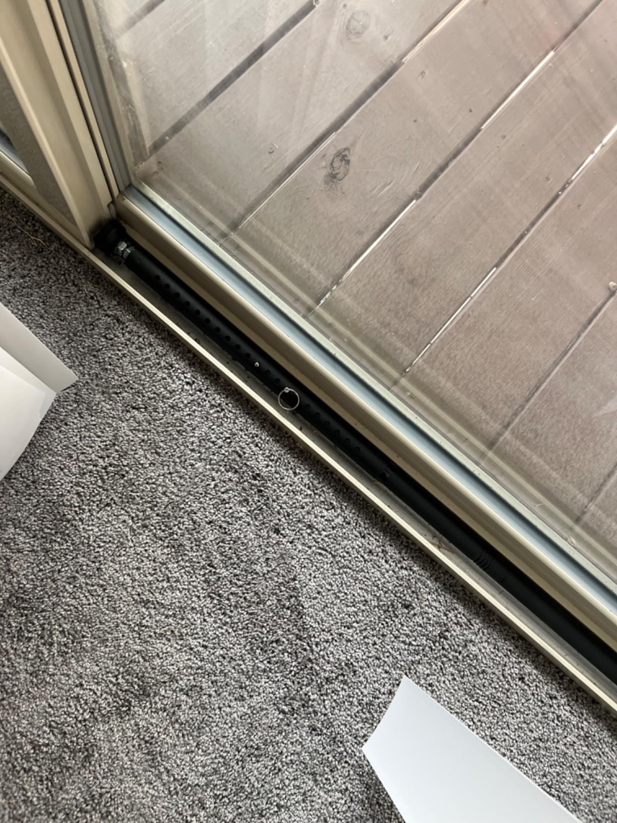 DIIG Sliding Door Security Bar, 17.7-50.5inch Heavy Duty Adjustable Sliding Patio Door Lock Bar with Rubber Tips, 1 inch Diameter Window Security Bar (White) customer photo 2