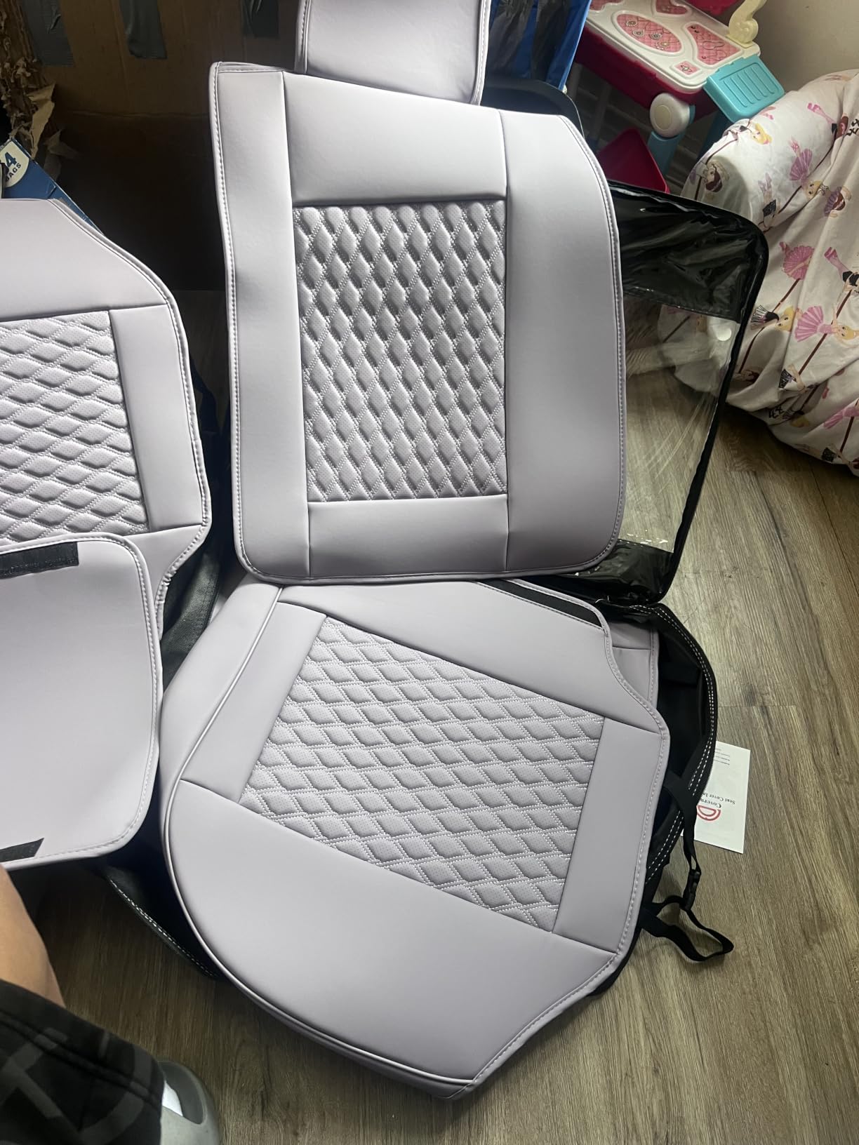 Coverado Front Seat Covers, Car Seat Covers Front Seats, Nappa Leather Seat Covers for Cars, Waterproof Seat Covers with Lumbar Support Universal Fit for Most Cars SUV Trucks (Front, Black) customer photo 1