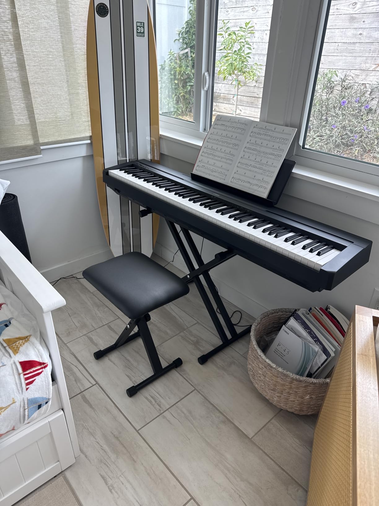 Keyboard Stand & Bench Set, Upgrade Heavy Duty Double-X Keyboard Stand, Adjustable & Portable Digital Piano Stand with Locking Straps customer photo 2