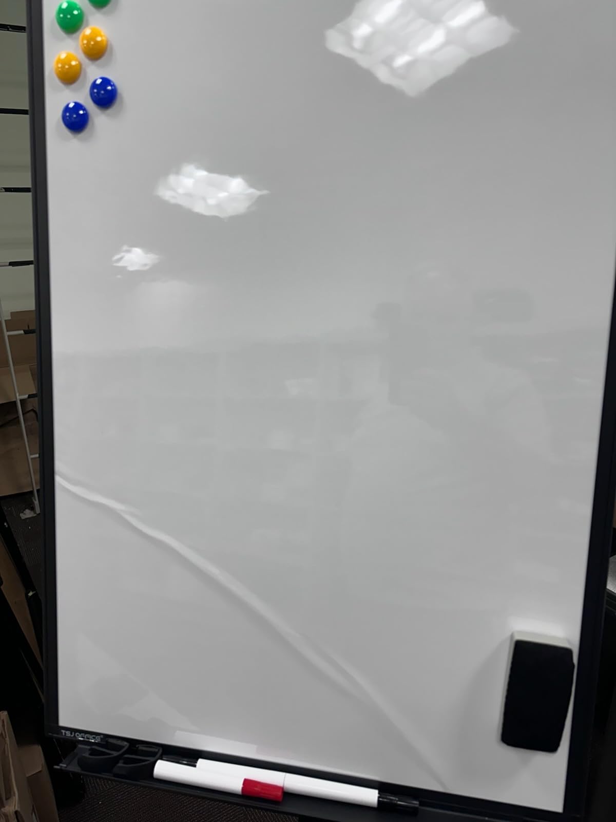 Mobile Whiteboard Standing - 36 X 24 Inches Magnetic Rolling White Board, Height Adjustable Dry Erase Board on Wheels with Flip Chart Hooks, Black customer photo 1