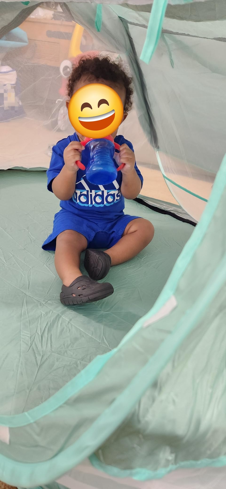 Kapeazo Baby Beach Tent, Pop Up UV Sun Shade for Infant Toddlers (Green), UPF 50+, Breathable Mesh customer photo 2