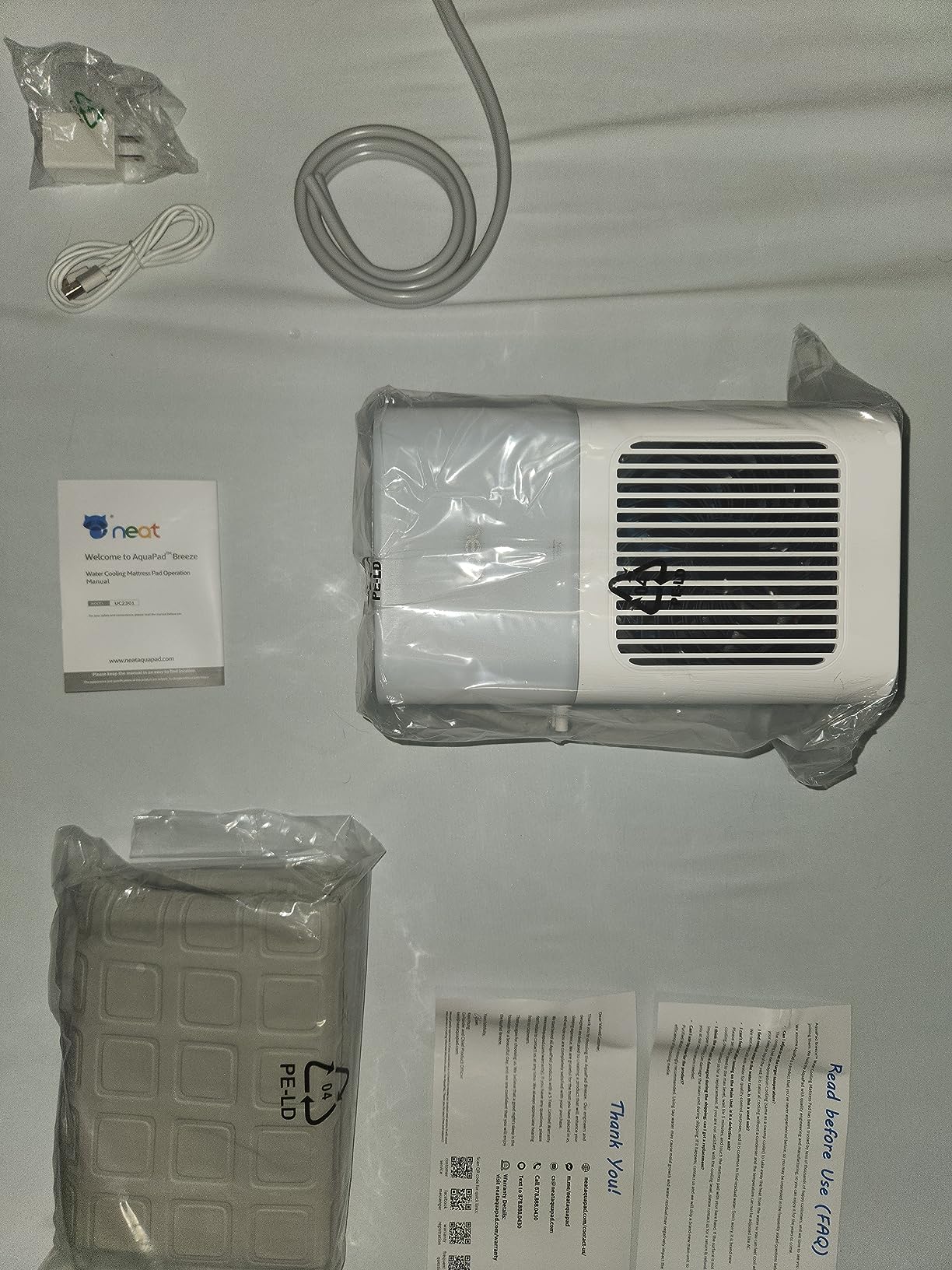 AquaPad Breeze Water Cooling Mattress Pad, 5 YR AquaCoverage, Remote Control, EvapoChill & SuperBlue Technology, Smooth, Hydro Cooled Mattress Topper, Bed Chiller (63x28 Twin/Twin XL/Half Queen) customer photo 1