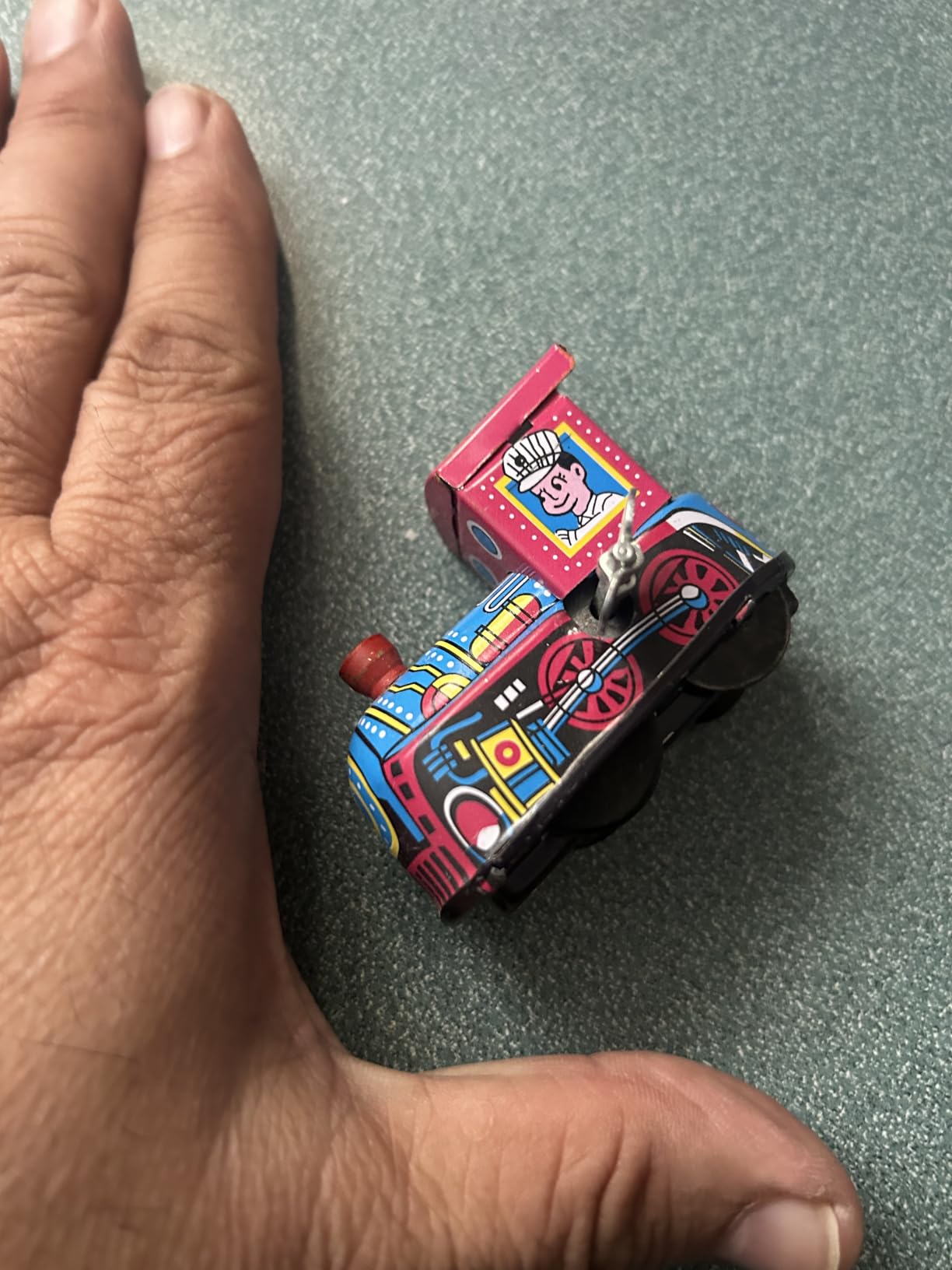 TOYANDONA Tin Locomotive Wind Up Toys Train Wind-Up Toy Boat Motor Tin Toys Vintage Wind-Up Kids Toys Mini Toys Kid Toy Wind-Up Toy Tinplate Iron Sheet Clock Child customer photo 1