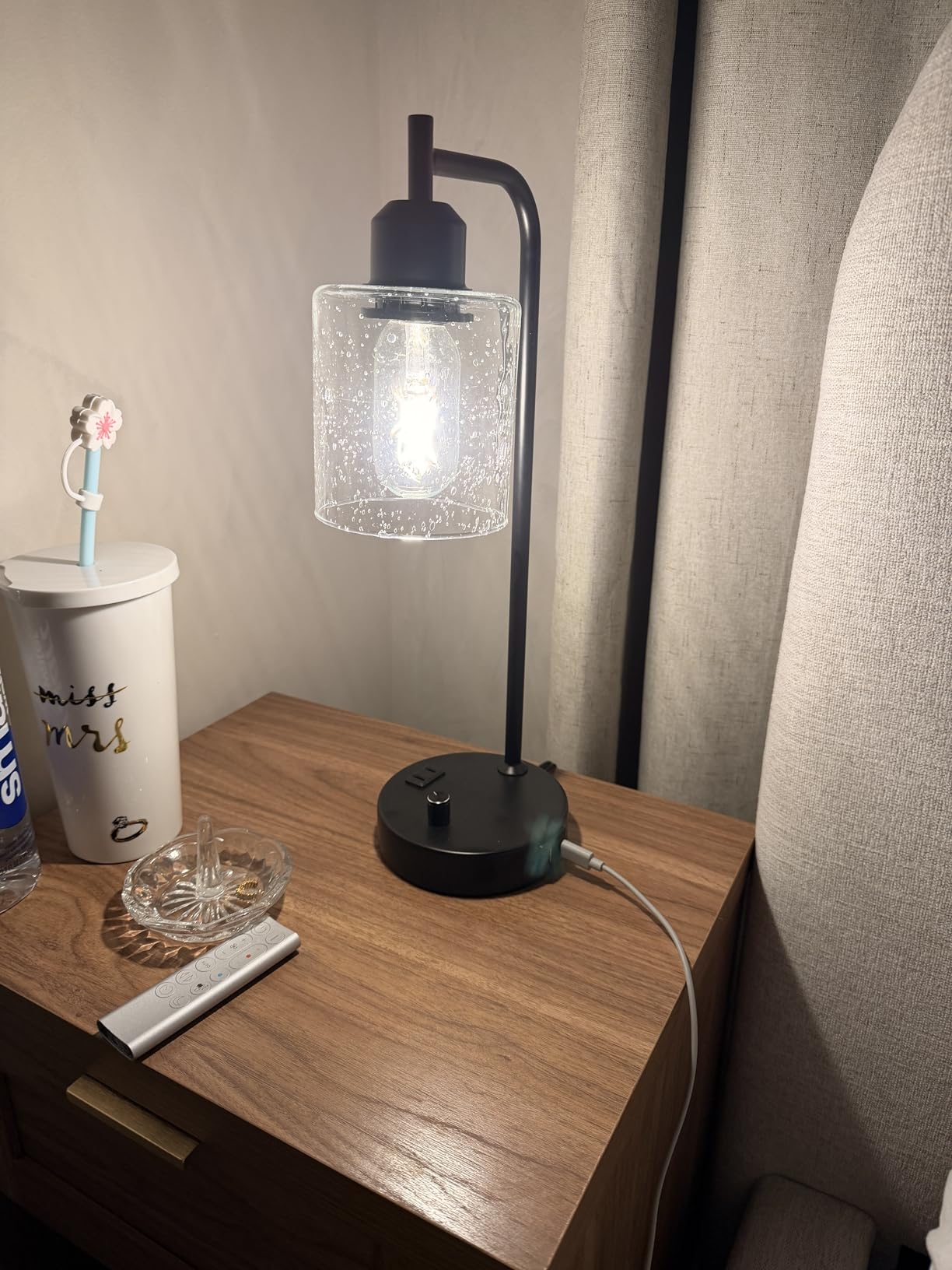 Industrial Bedside Lamps Set of 2, Fully Dimmable Desk Lamps for Bedroom customer photo 1