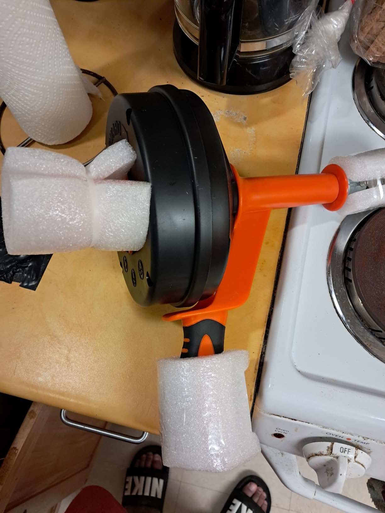 VEVOR Drain Auger 25Ft, Plumbing Snake with Drill Attachment, Plumbers Snake Drain Clog Remover for Kitchen Bathroom Shower Sink with Protective Hose and Gloves customer photo 2
