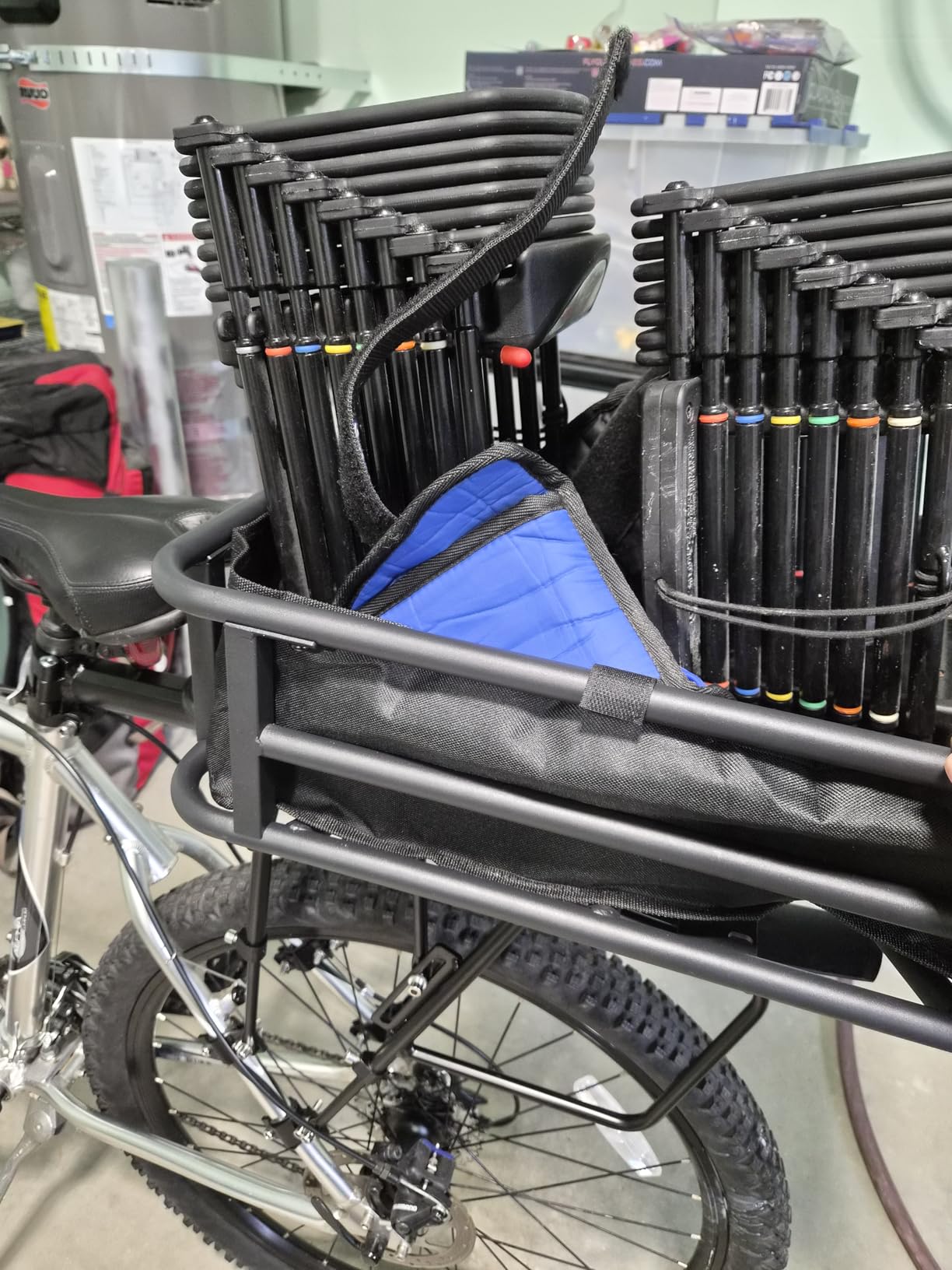 Rear Bike Rack, 310 LB Capacity Solid Bearings Bike Cargo Rack w/Fender & Large Size Reflective, Quick Release Mountain Road Bicycle Rear Racks, Universal Bike Luggage Touring Carrier Rack, YONTUO customer photo 2