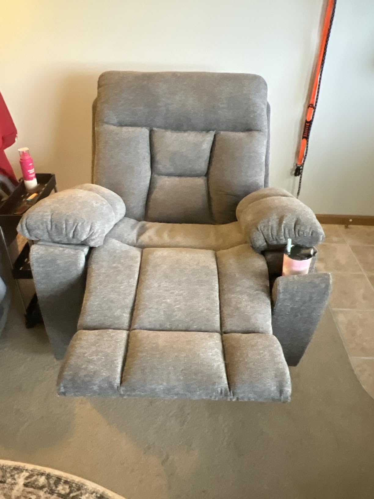 CANMOV Large Power Lift Recliner Chair with Massage and Heat for Elderly Big and Tall People, Overstuffed Wide Recliners with 2 Cup Holders, Side Pocket and USB Port, Camel customer photo 2