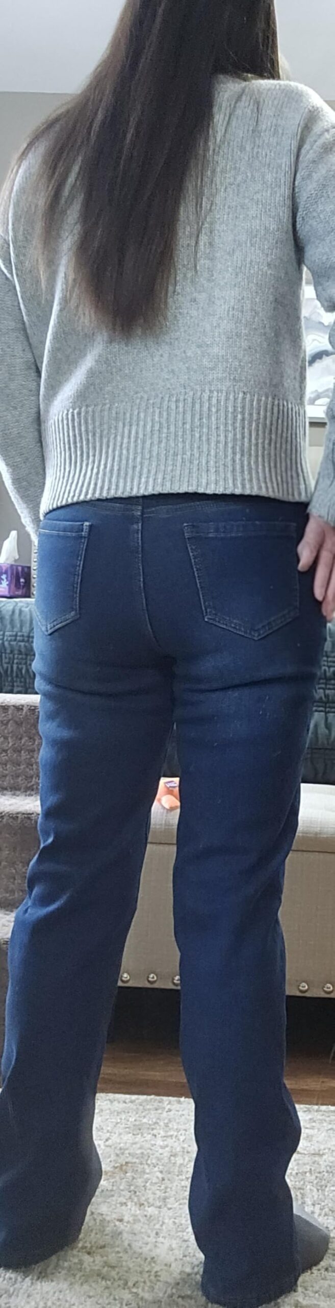 KDF Women's Fleece Lined Jeans Women High Waisted Straight Leg Jeans Winter Fleece Lined Jean Pants customer photo 2