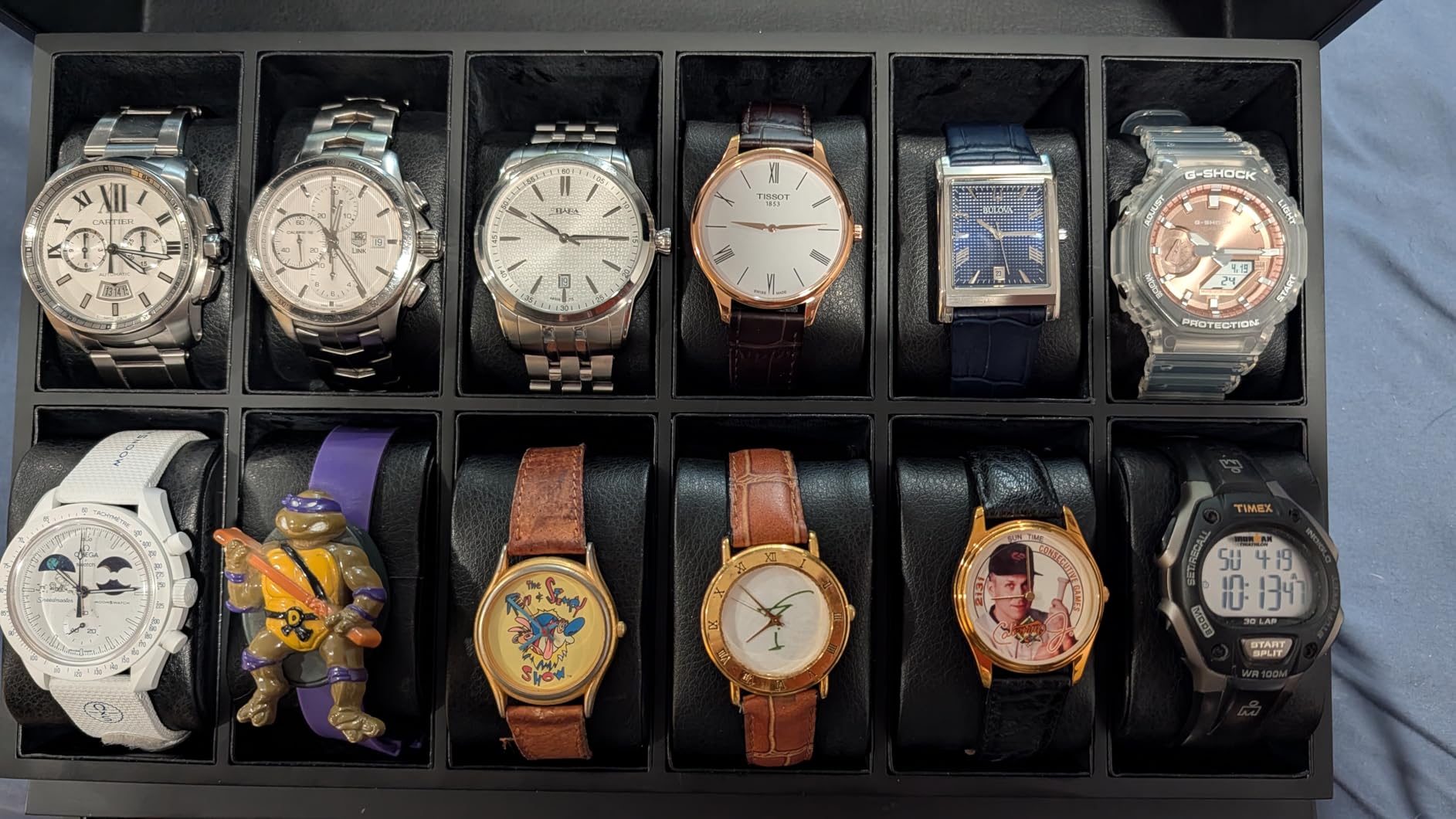High End Watch Box for Men, 12 Slot Wooden Watch Case With Drawer, Watch Display Box with Glass Lid, 2-Layer Watch Holder for Jewelry and Watch Storage for Men Women, Ideal for Gift (With Gift Box) customer photo 2