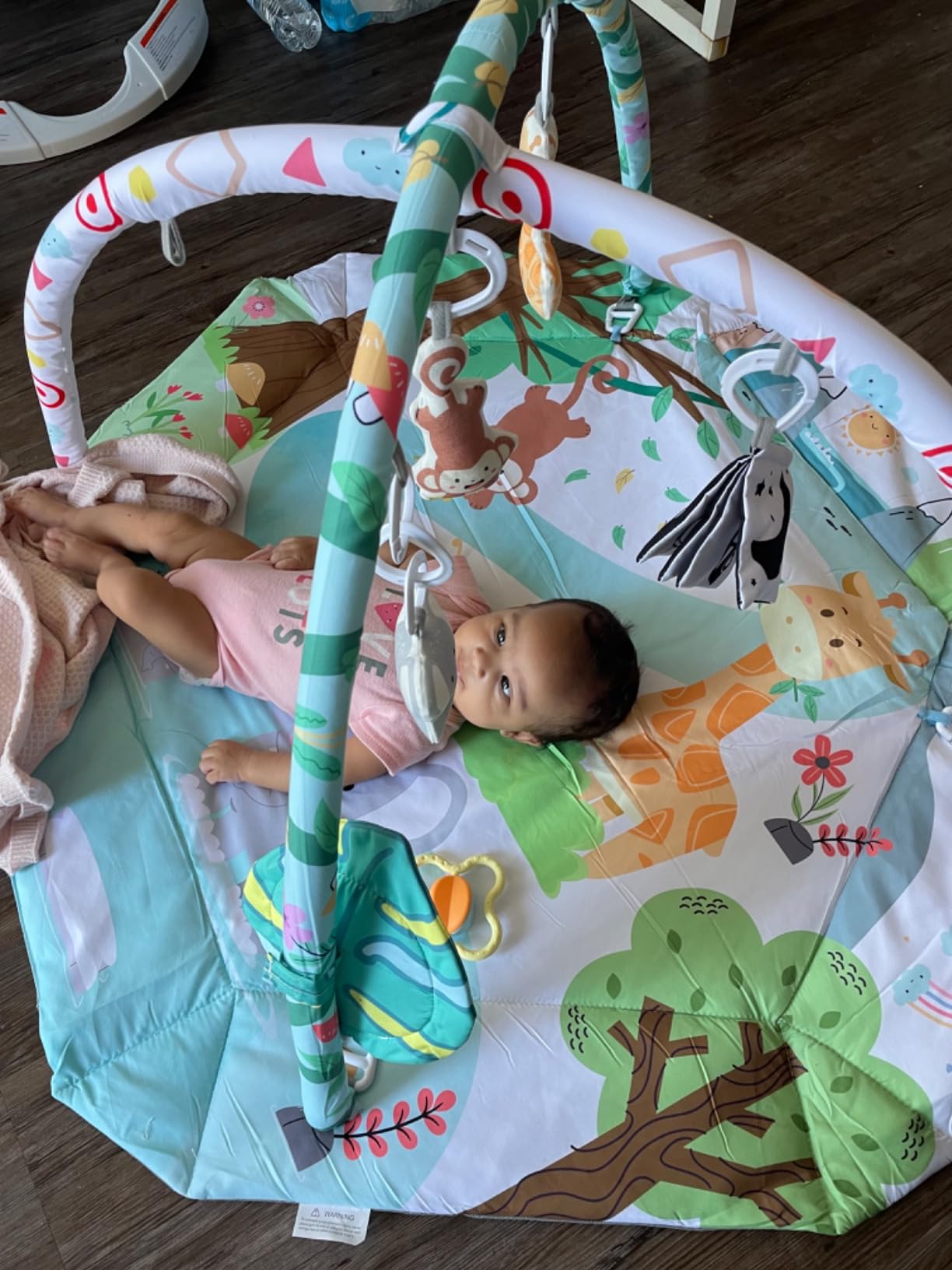 Baby Gym Play Mat, 8-in-1 Tummy Time Mat & Ball Pit with 6 Toys, Washable Baby Activity Play Mat for Visual, Hearing, Sensory, Motor Development, Baby Toys Gift for Toddler Infant 0-3-6-9-12 Months customer photo 1