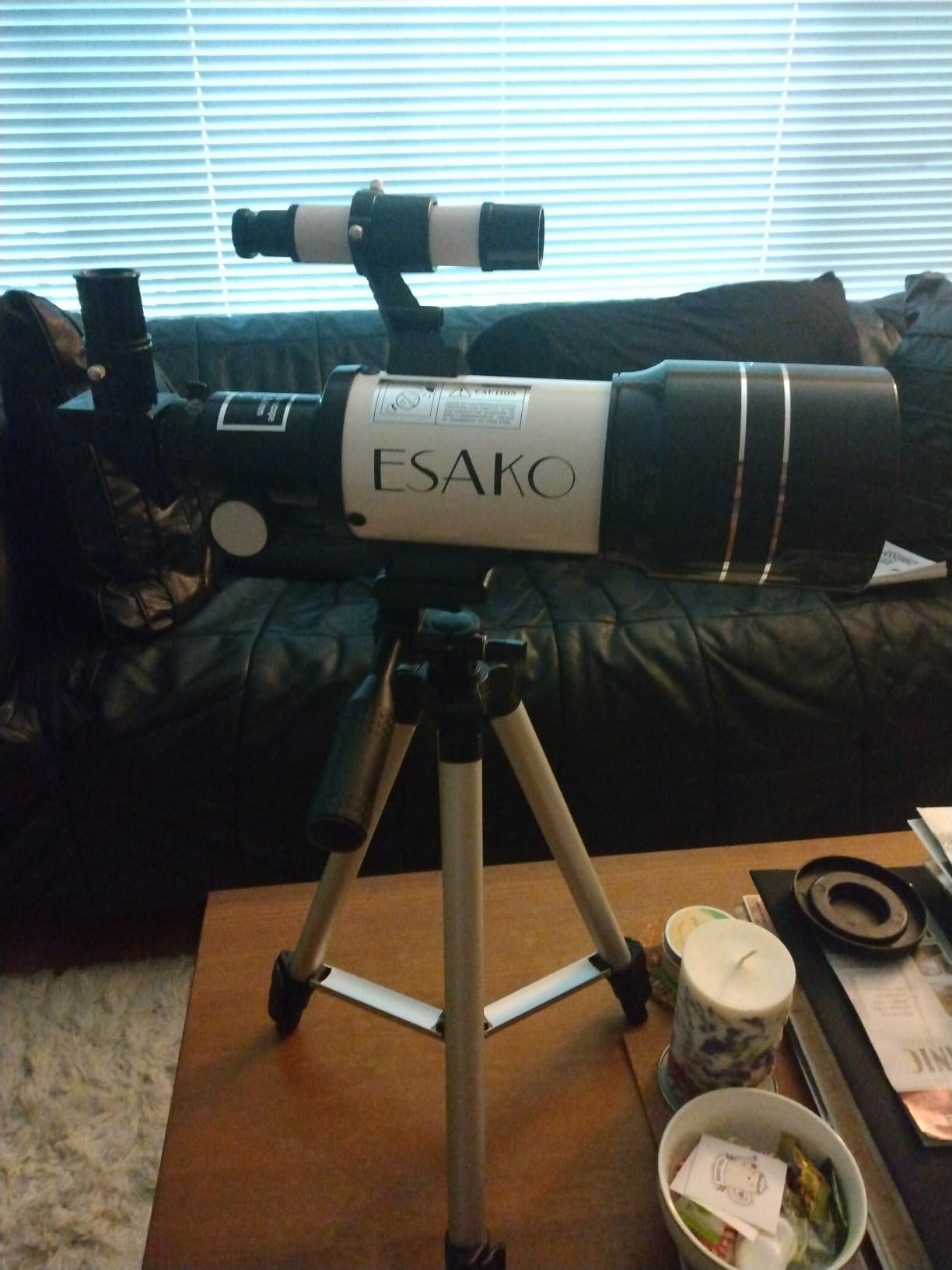ESAKO Telescope for Kids & Beginners, 70mm Aperture Portable Telescopes with 3 Eyepieces, Height Adjustable Tripod & Phone Adapter & Remote Control Gift for Christmas customer photo 1