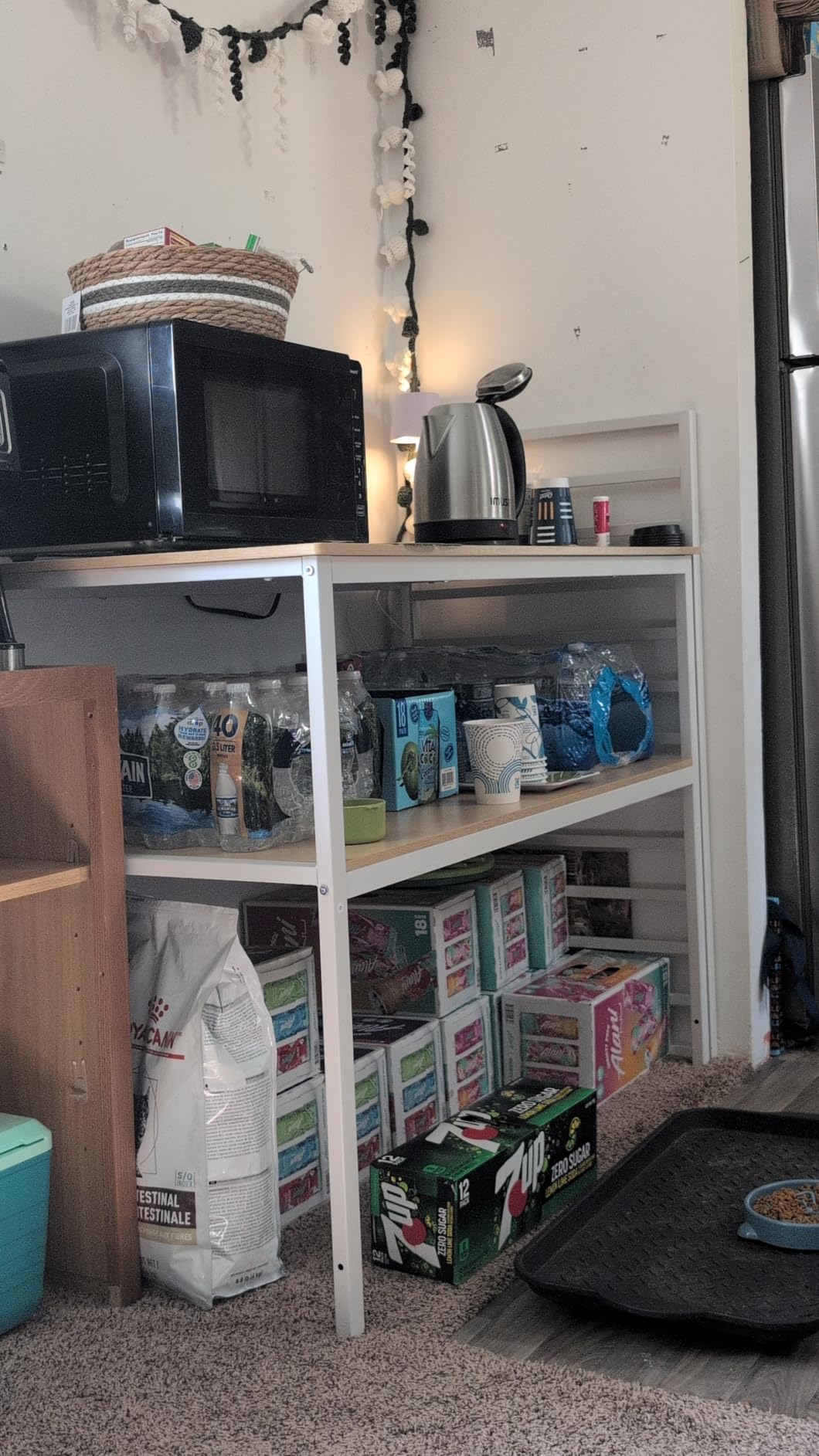 VASAGLE Kitchen Island with 3 Shelves, Storage Cabinet, Steel Structure | Kitchen Shelf with Large Wooden Worktop, 39.4 Inches Width, Rustic Brown and Matte Black, BARNET Collection UKKI005B01 customer photo 1