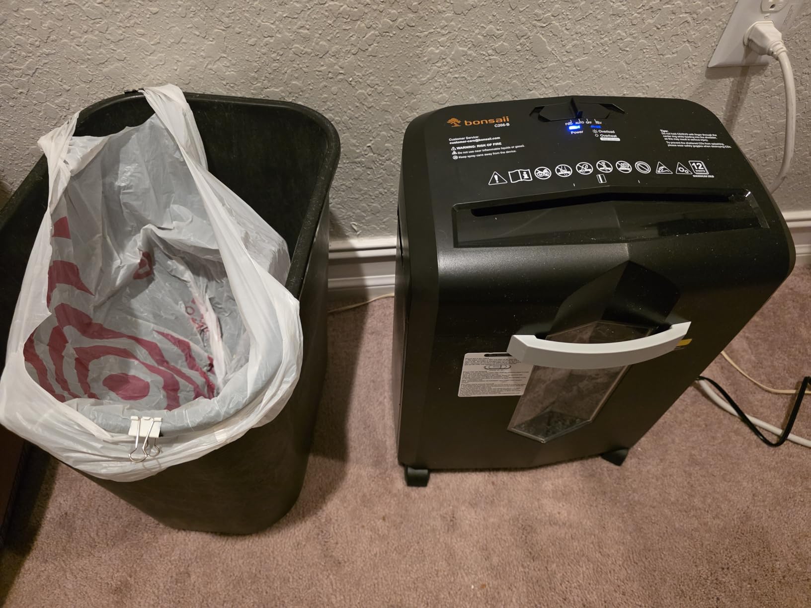 Bonsaii 12-Sheet Micro Cut Heavy Duty Paper Shredder for Home Office | Jam-Proof System, P-4 Security Level, Shreds CD/Cards/Staples, 4.2Gal Pullout Bin with Casters, Quiet Shredder C266-B customer photo 2