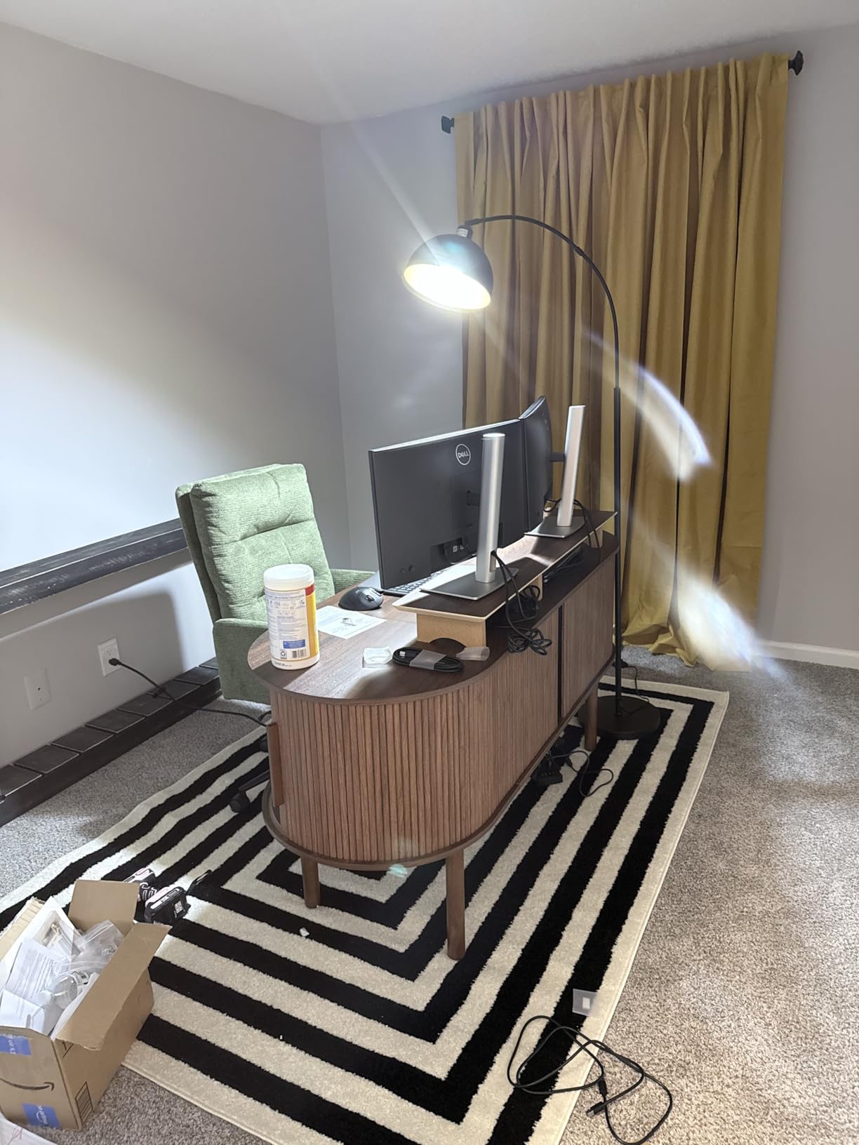 Black Arc Floor Lamps for Living Room - Dimmable Arched Floor Lamp with Remote Control & 2700-6000K 9W LED Bulb Included, Modern Arch Standing lamp, Industrial Tall Lamp for Bedroom Reading customer photo 1